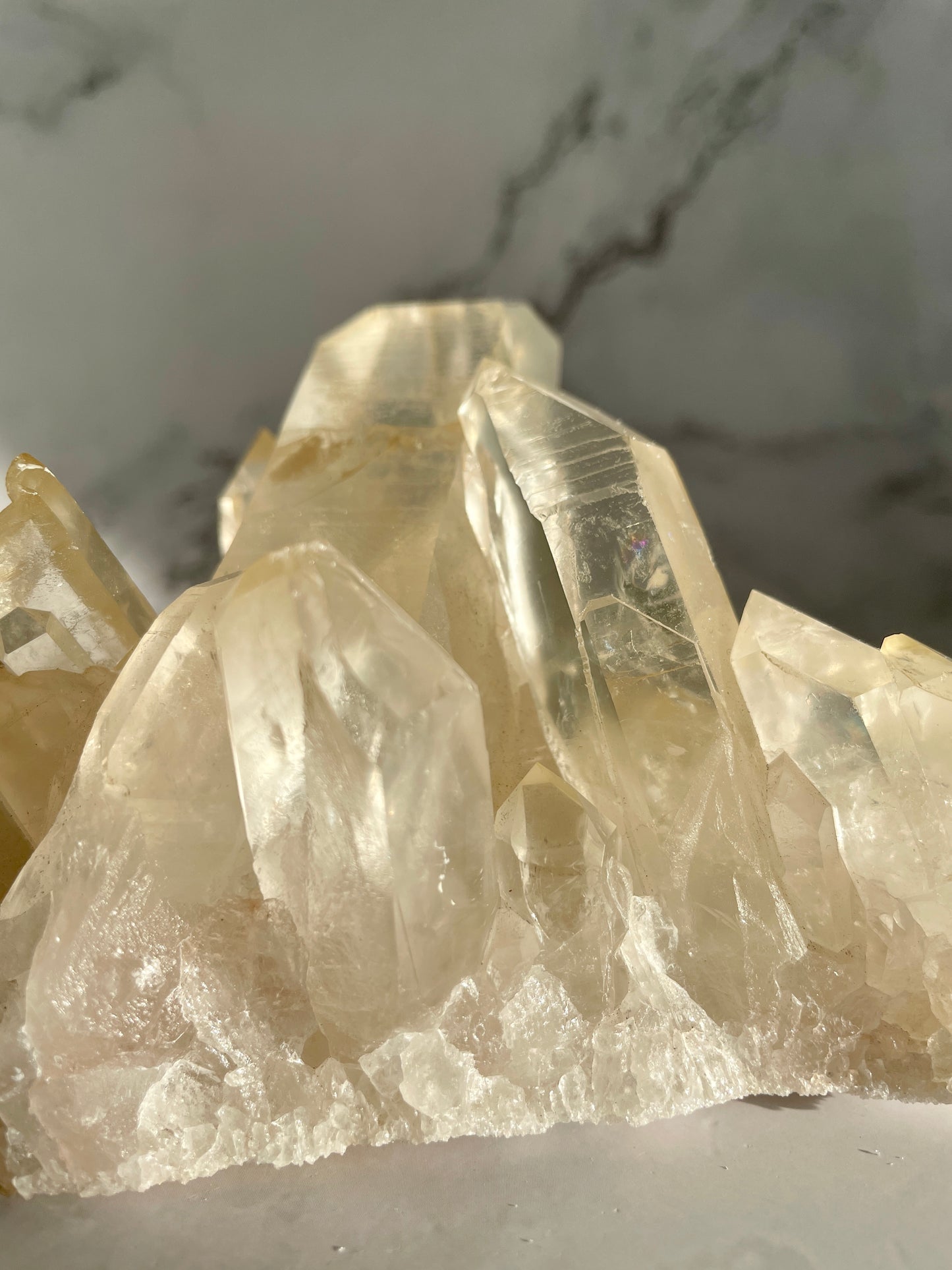 Golden Lemurian Quartz Specimen Cluster