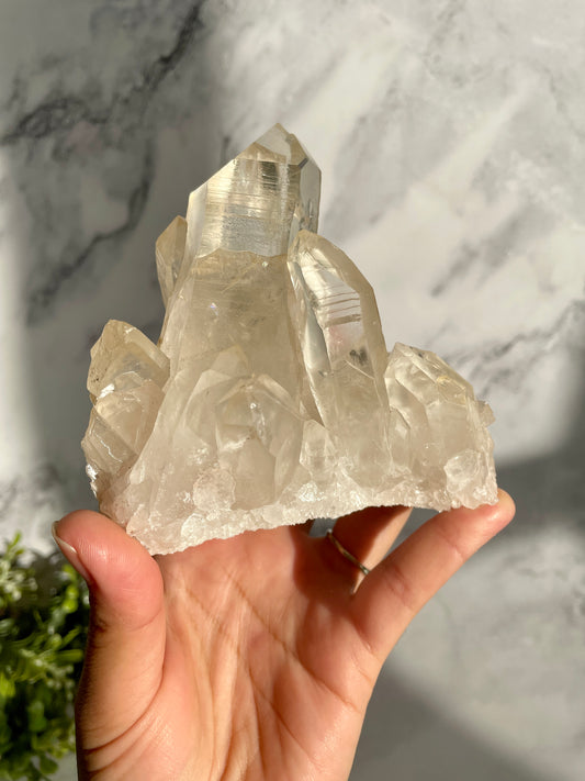 Golden Lemurian Quartz Specimen Cluster