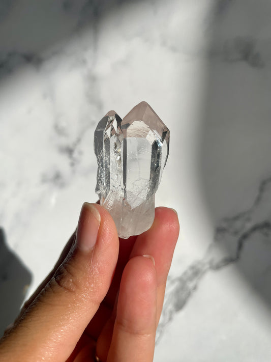 Clear Quartz Double Point Crystal Specimen - A