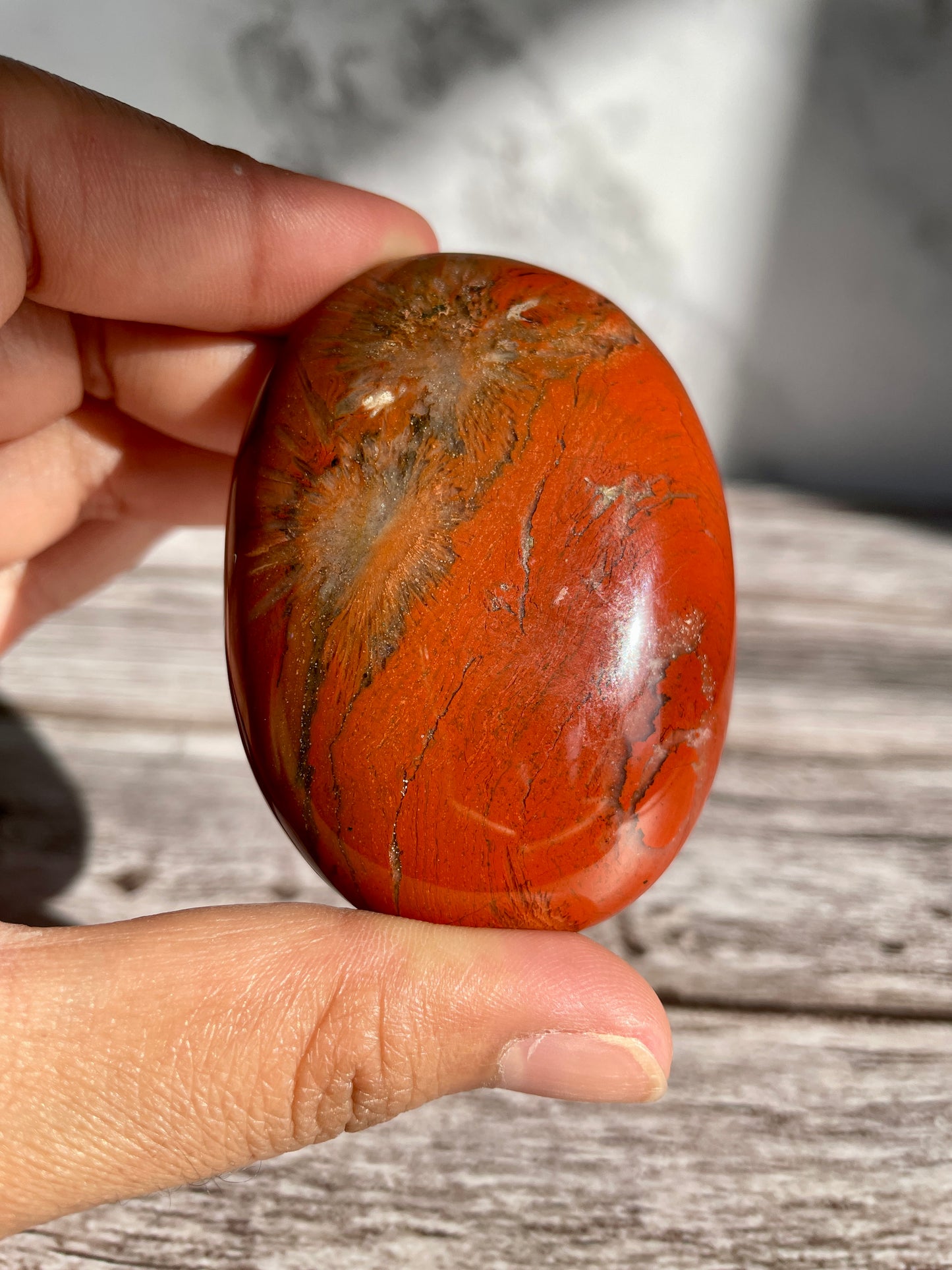 Red Jasper Palm Stone