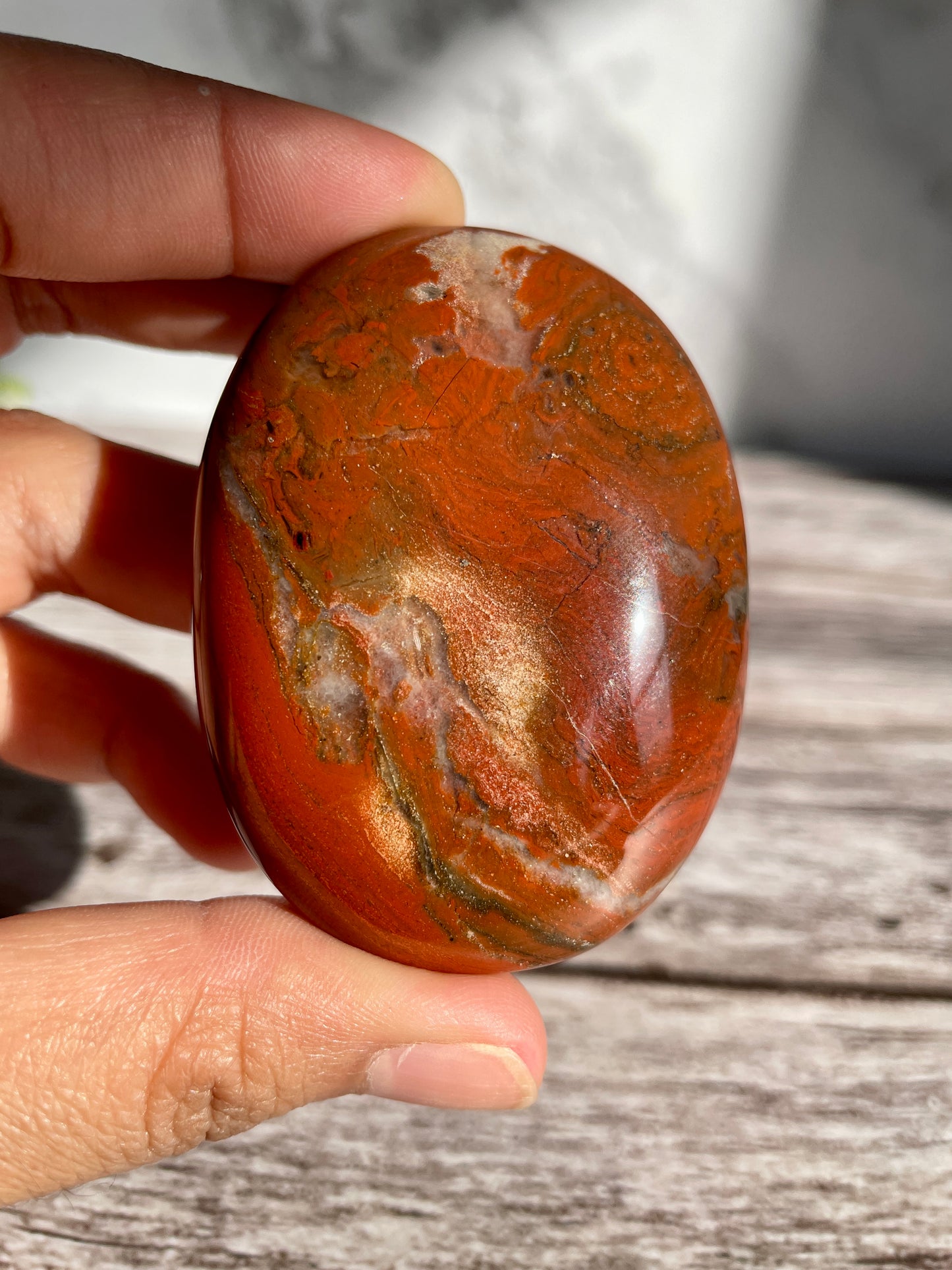 Red Jasper Palm Stone