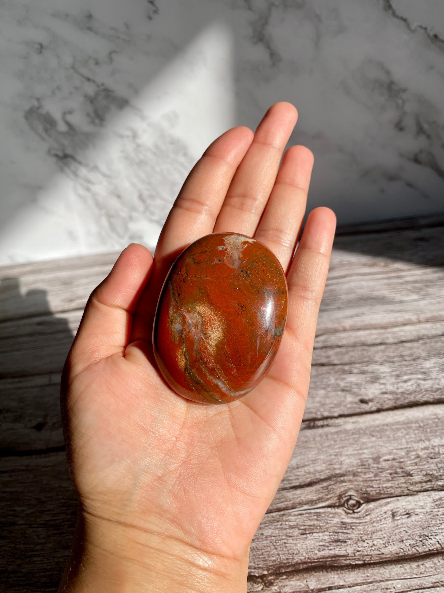 Red Jasper Palm Stone