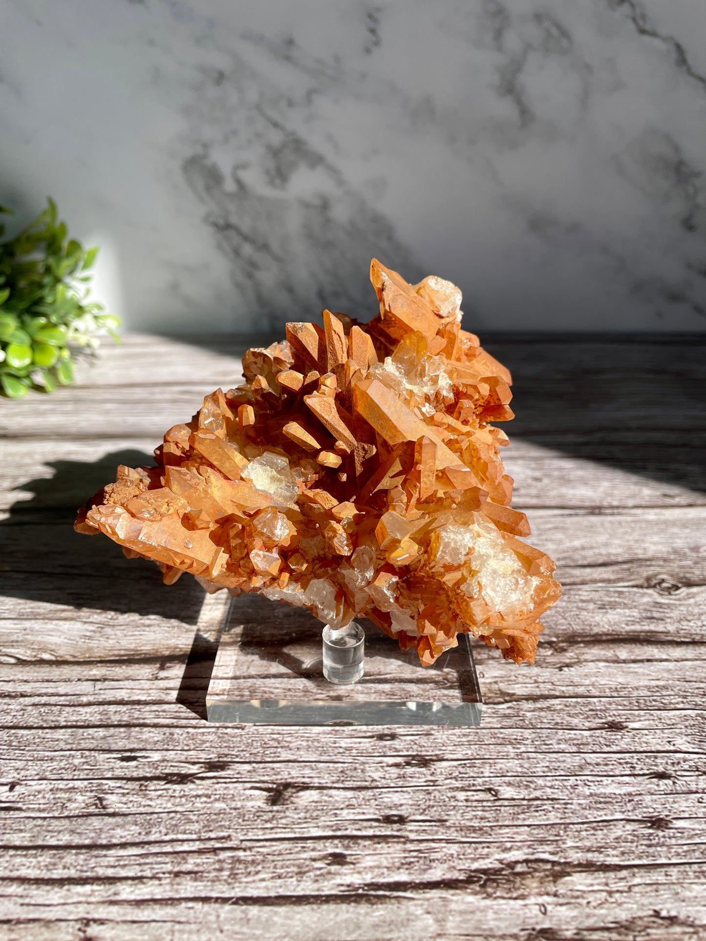 Large Tangerine Quartz Cluster