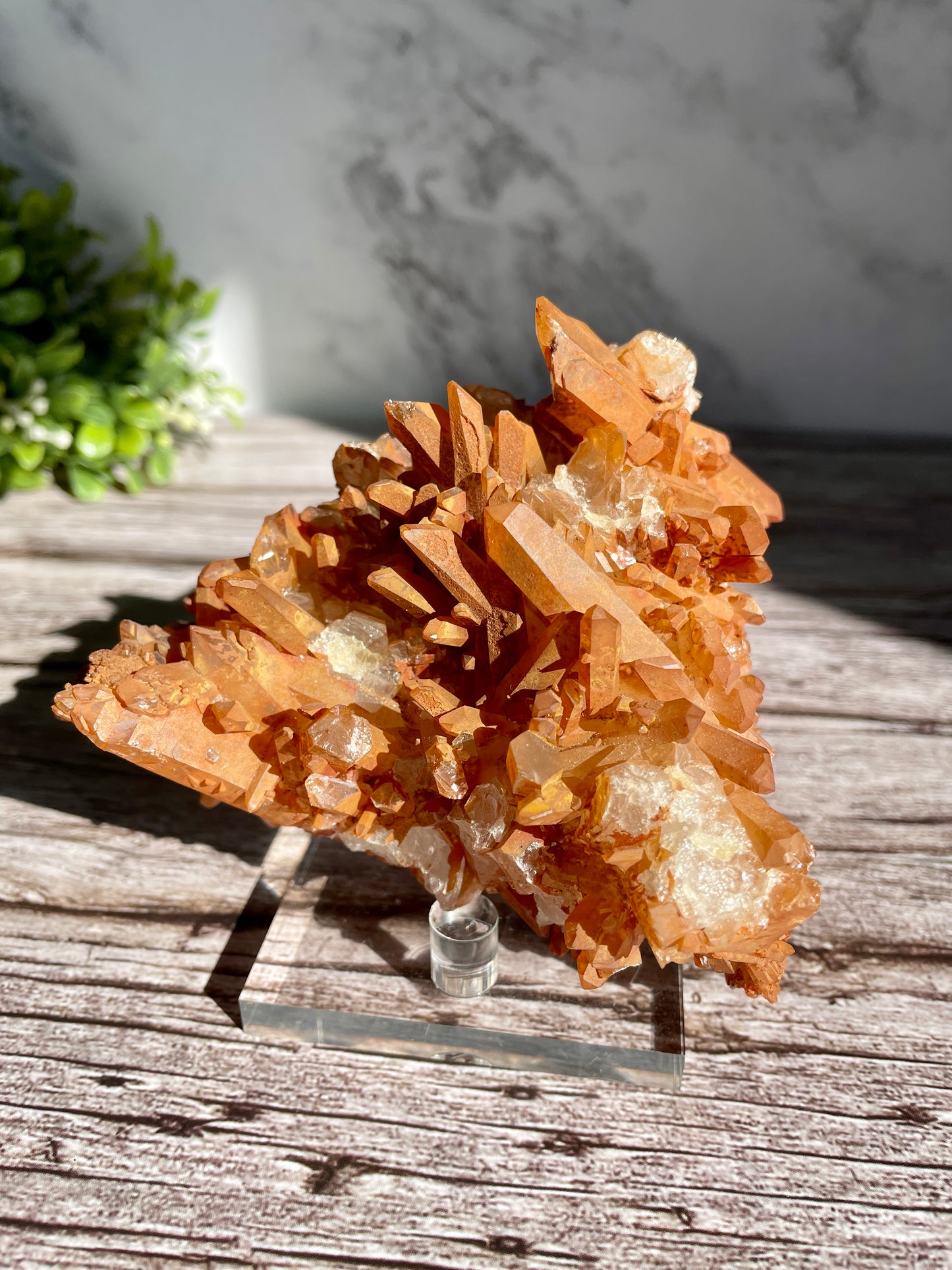 Large Tangerine Quartz Cluster