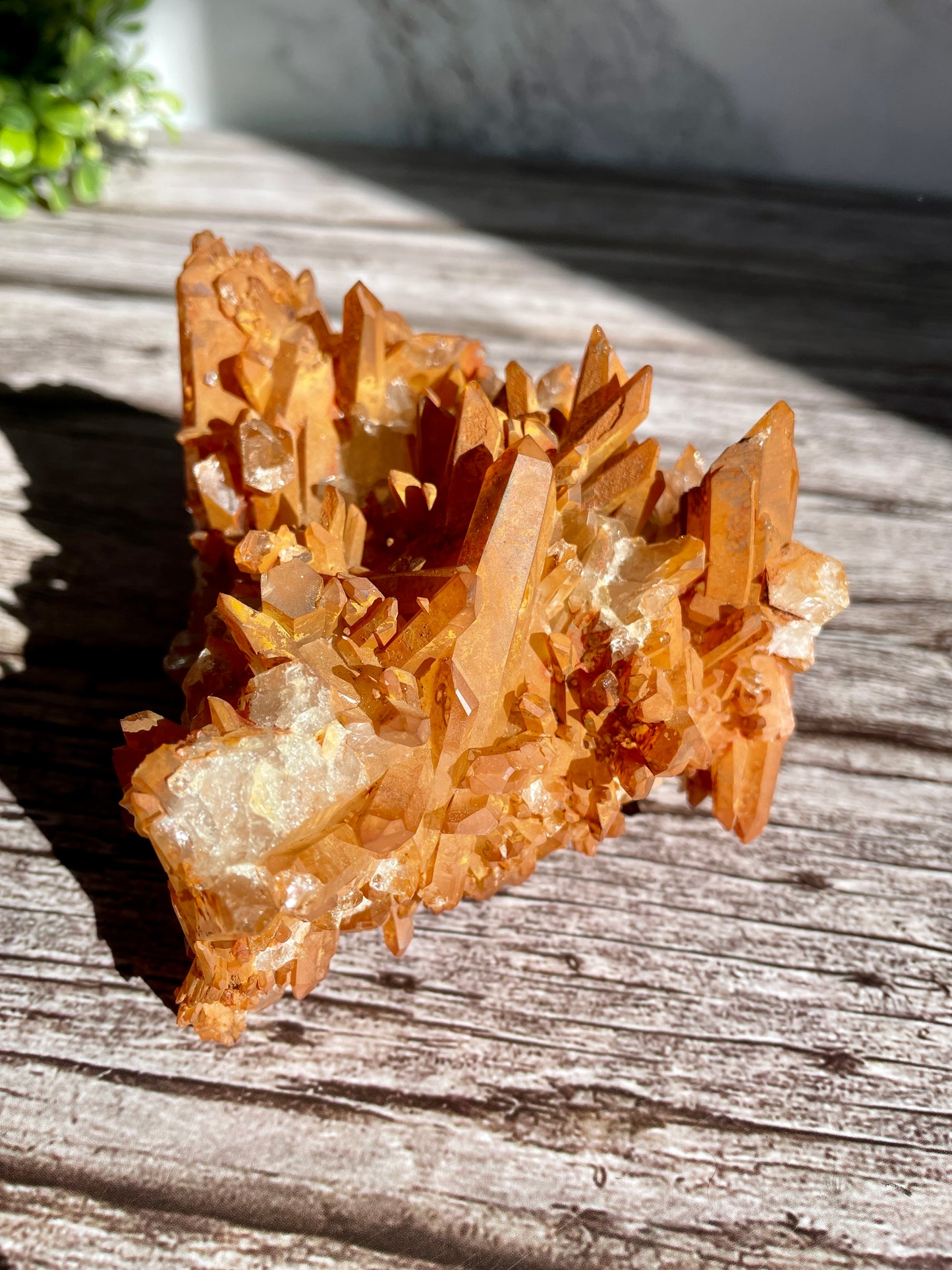 Large Tangerine Quartz Cluster