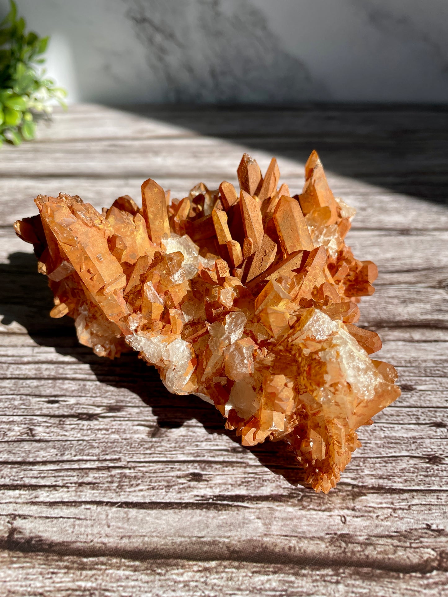 Large Tangerine Quartz Cluster