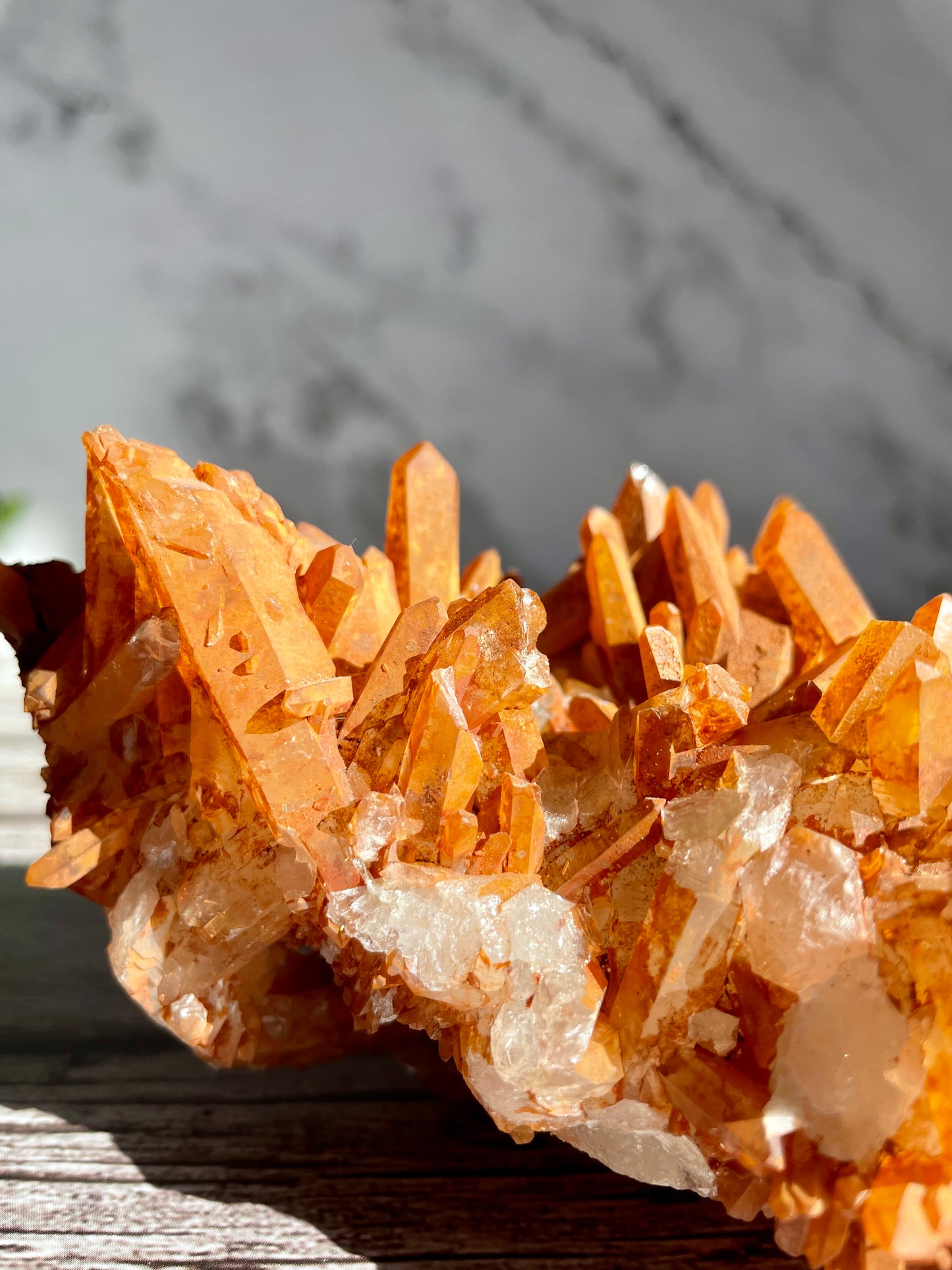 Large Tangerine Quartz Cluster