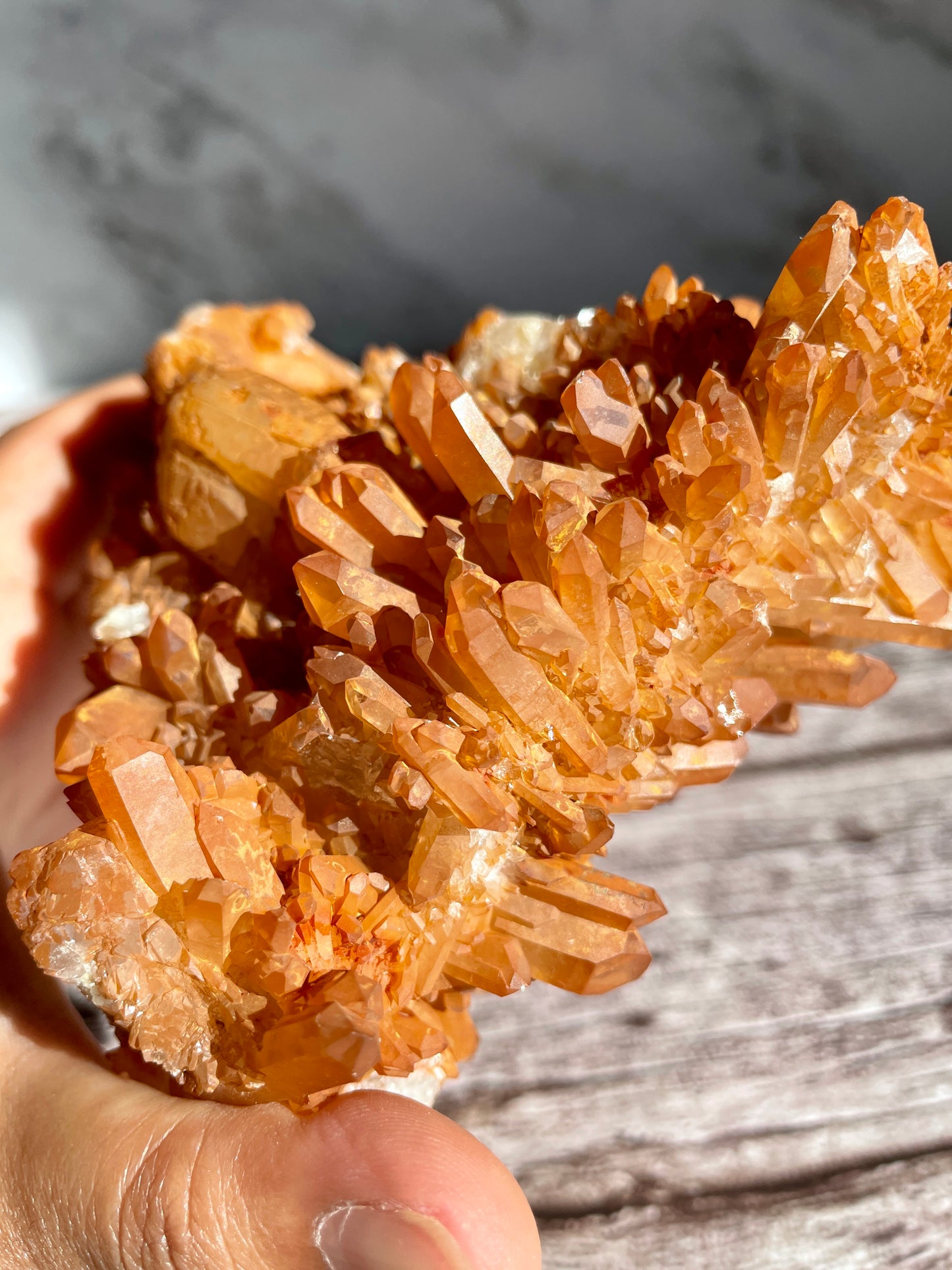 Large Tangerine Quartz Cluster