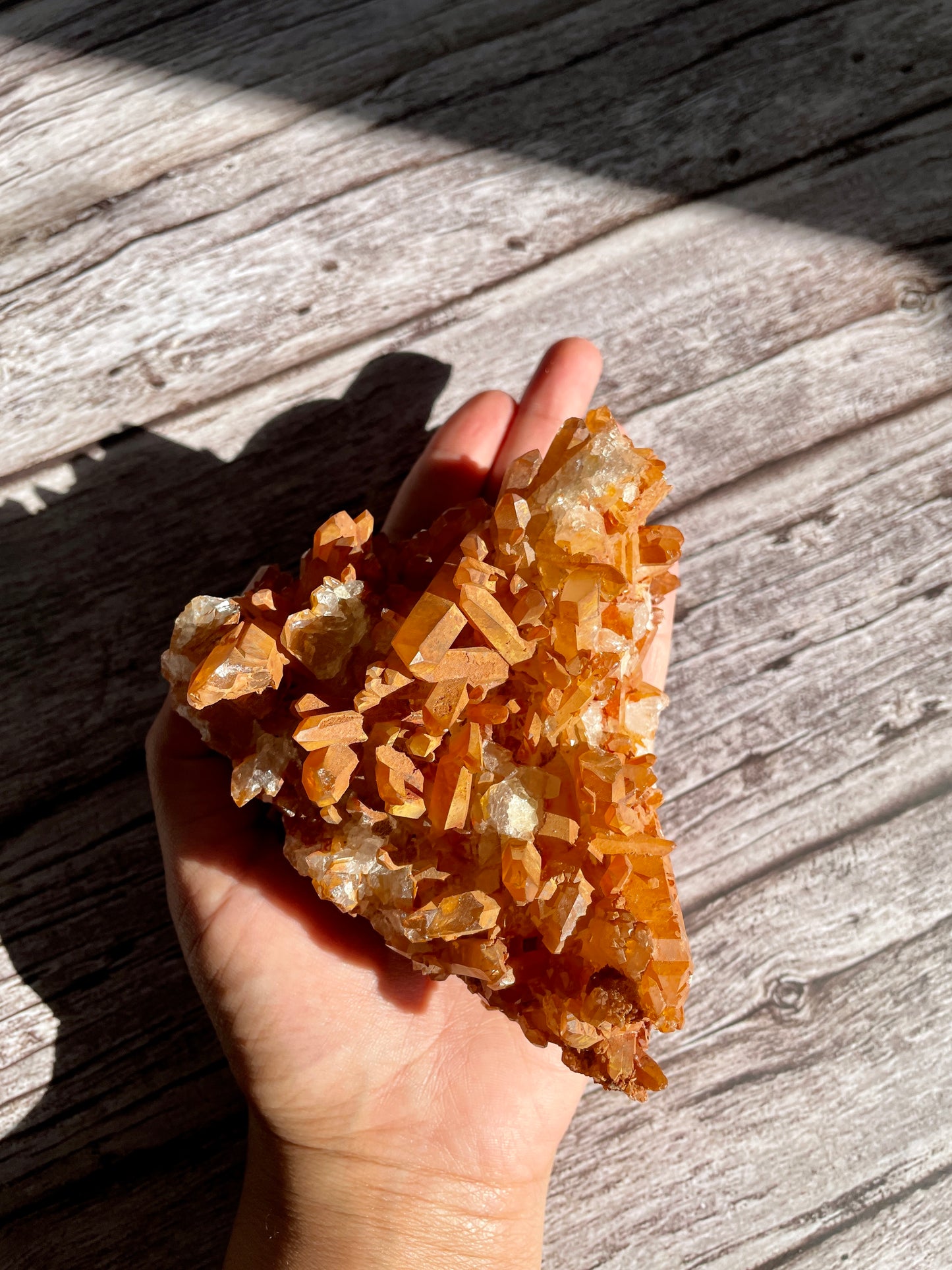 Large Tangerine Quartz Cluster