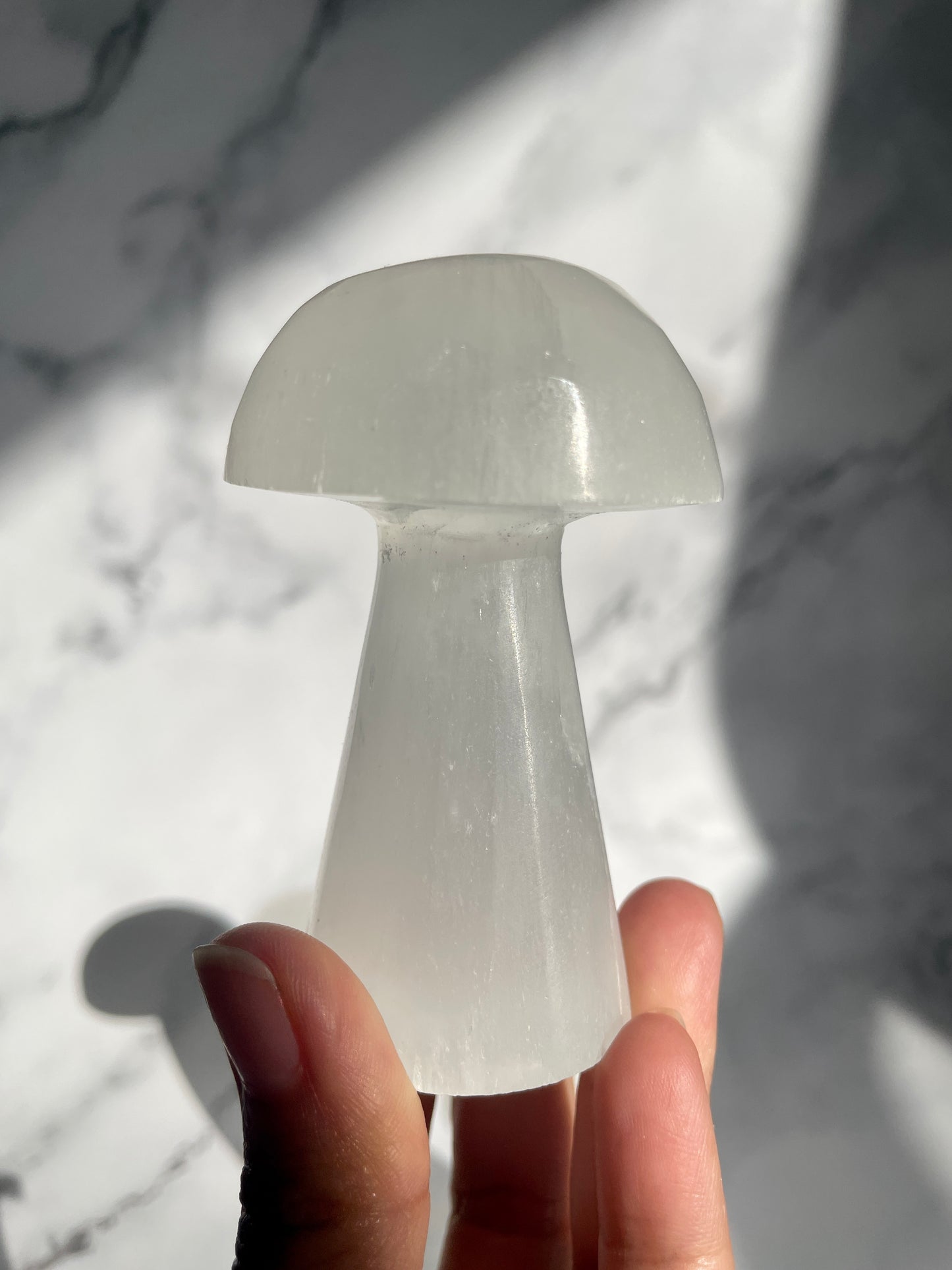 Satin Spar (Selenite) Mushroom Crystal Carvings