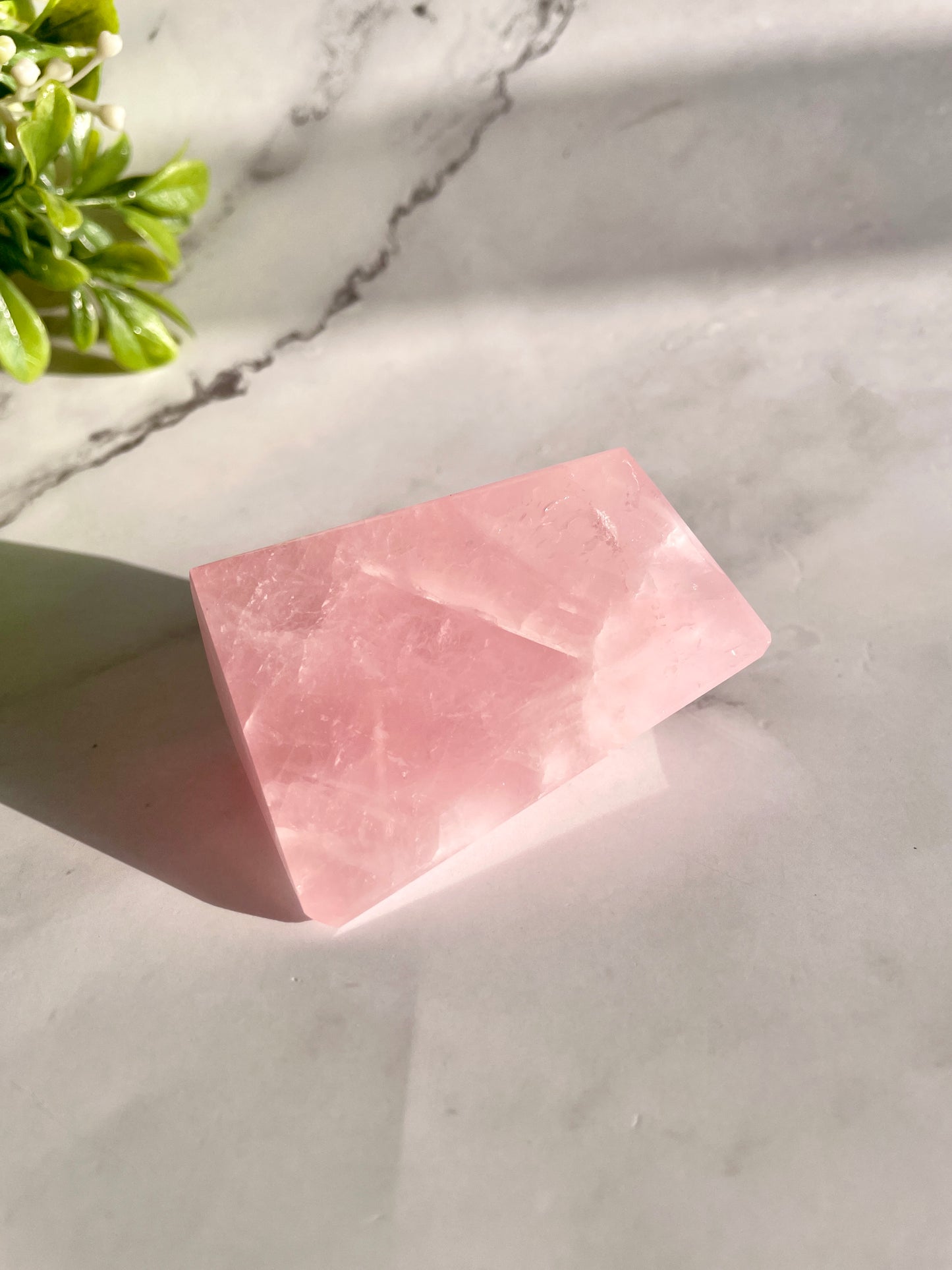 Rose Quartz Faceted Freeform Crystal