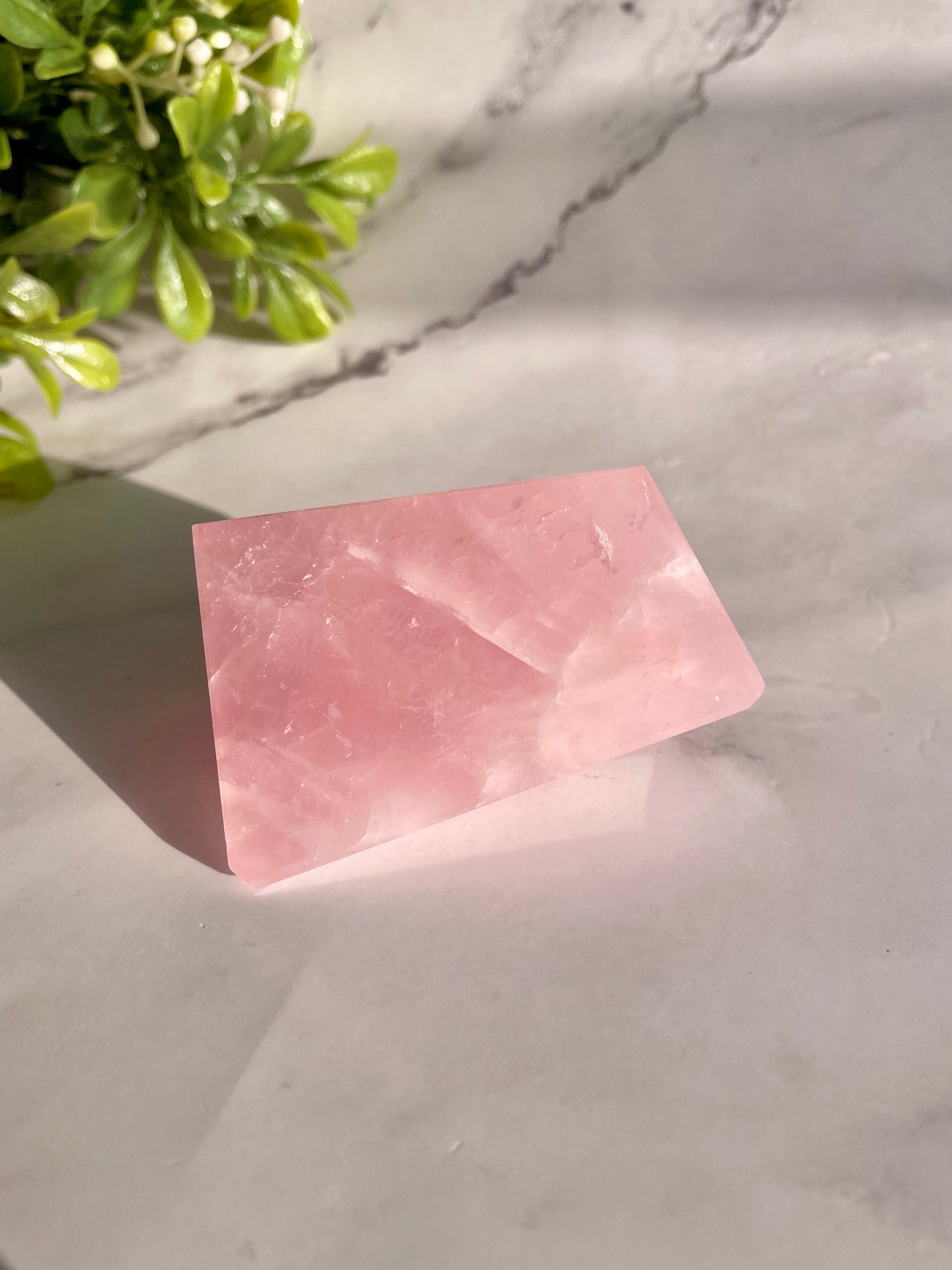 Rose Quartz Faceted Freeform Crystal