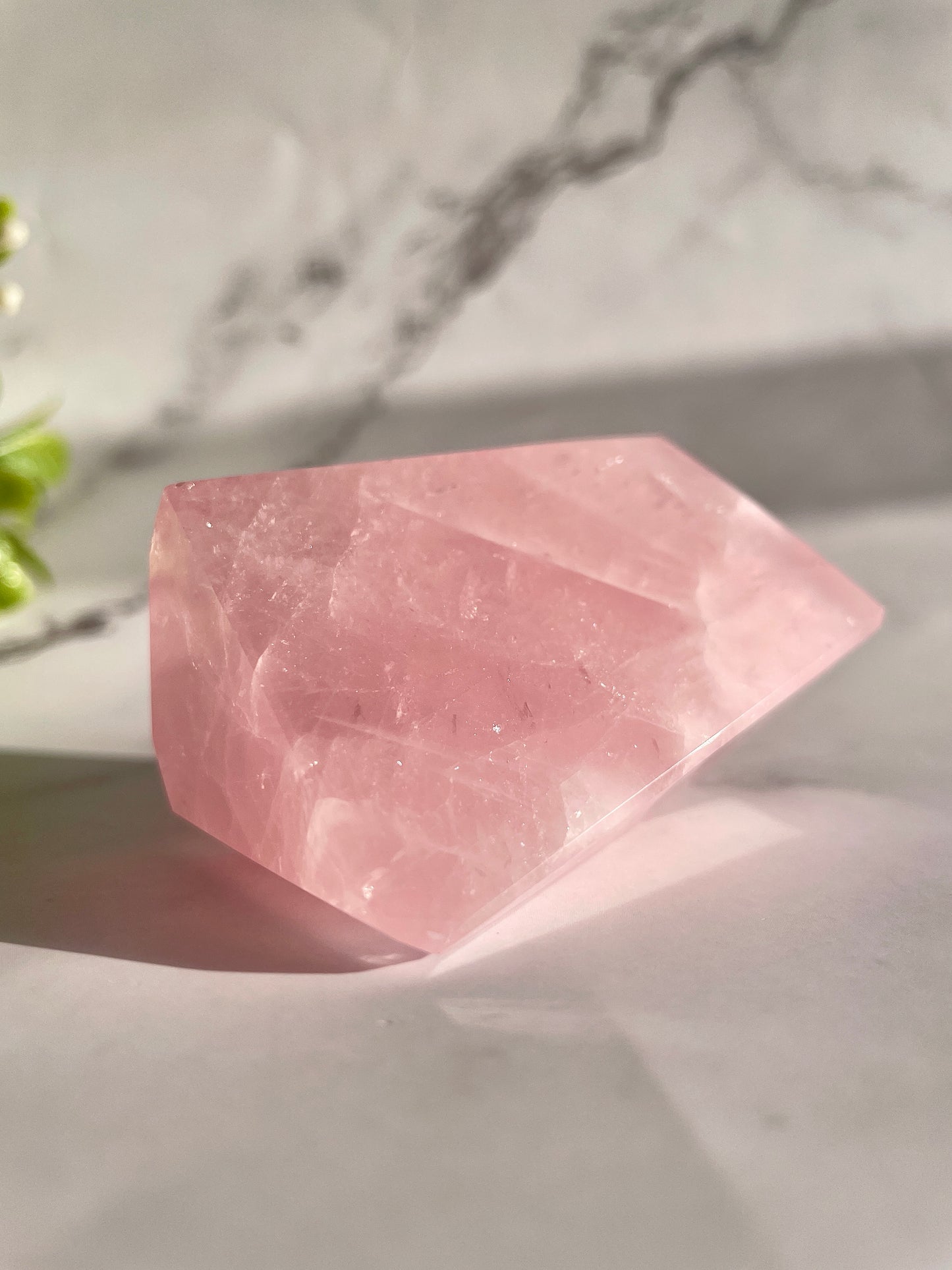 Rose Quartz Faceted Freeform Crystal