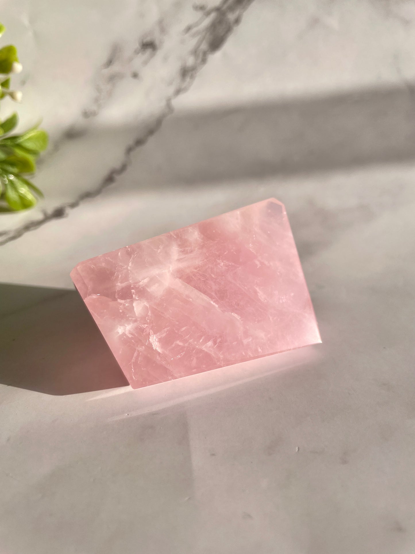 Rose Quartz Faceted Freeform Crystal