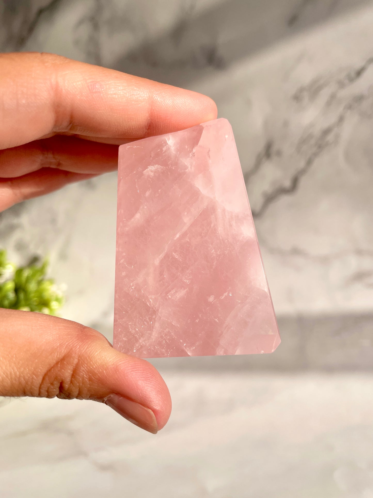 Rose Quartz Faceted Freeform Crystal