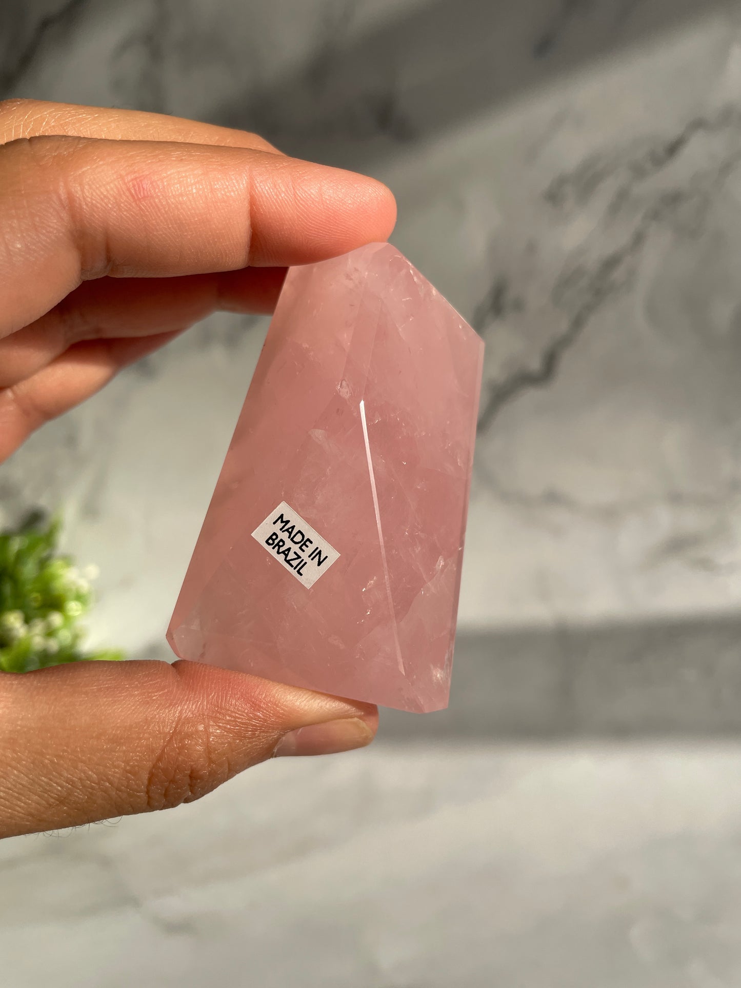 Rose Quartz Faceted Freeform Crystal