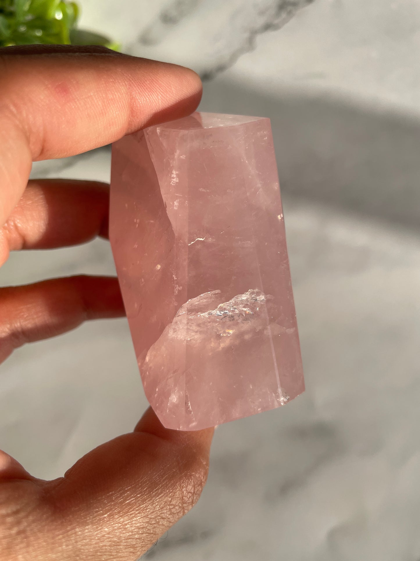 Rose Quartz Faceted Freeform Crystal