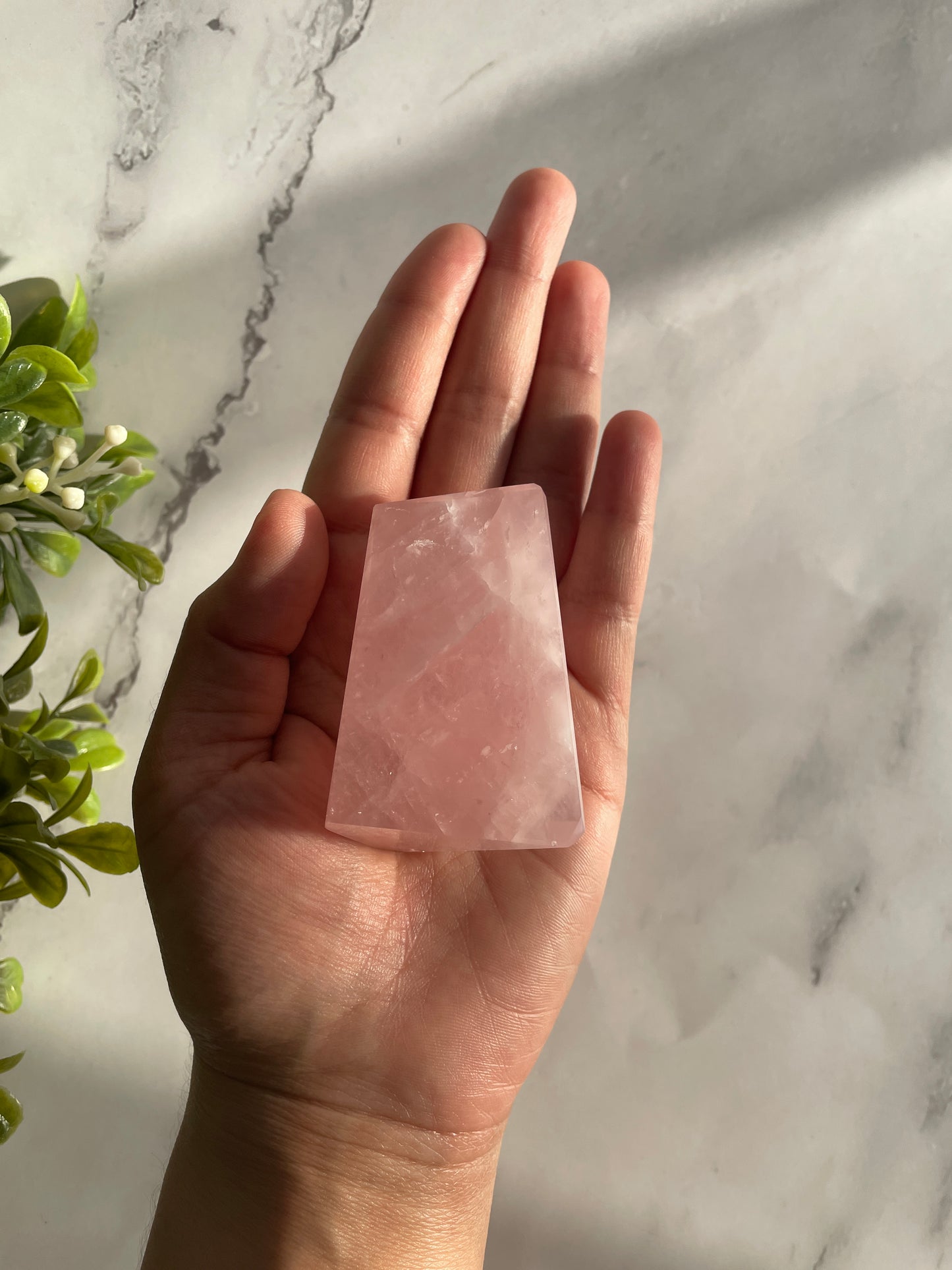 Rose Quartz Faceted Freeform Crystal