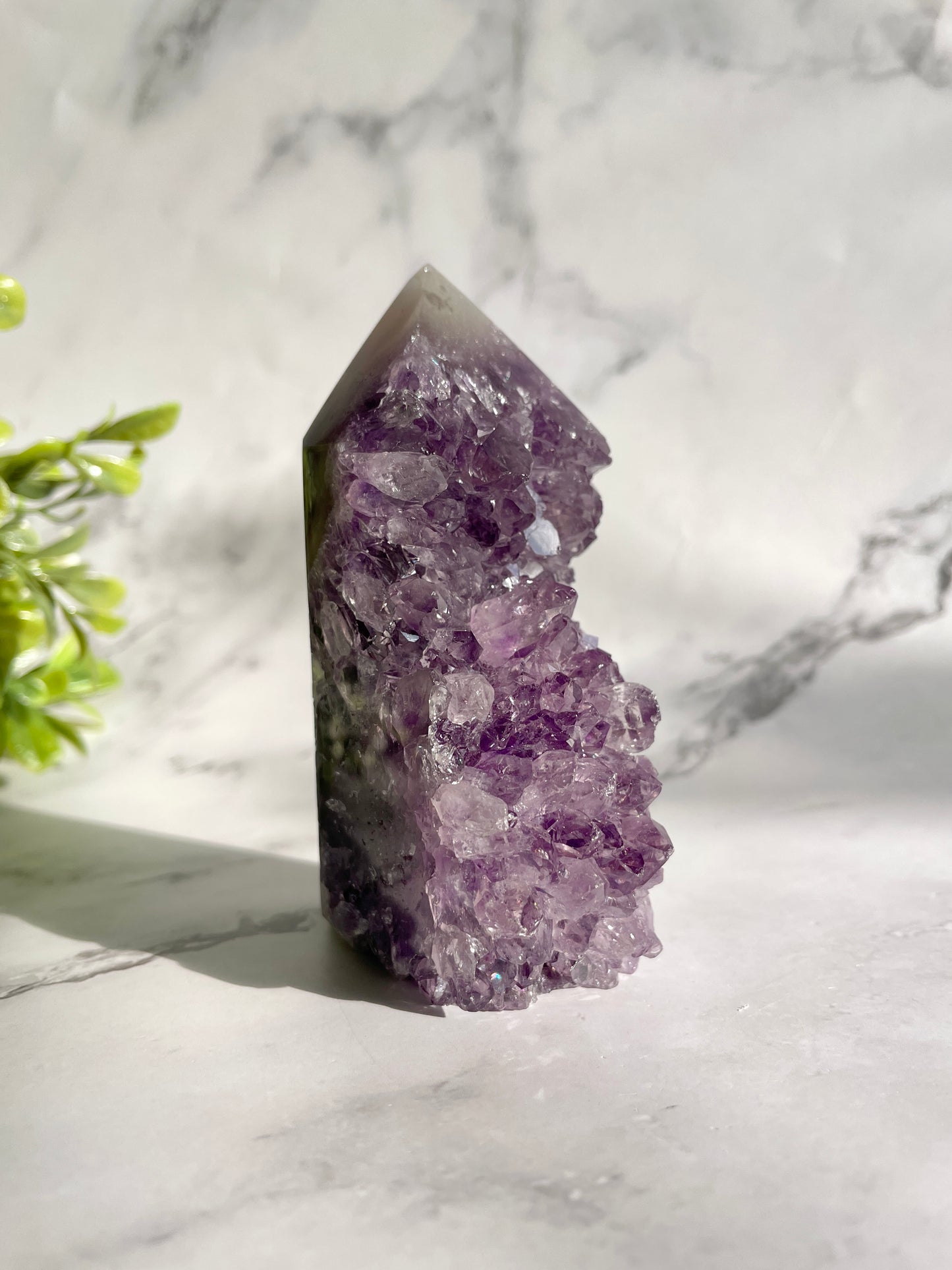 Semi-Polished Amethyst Freeform Tower Crystal