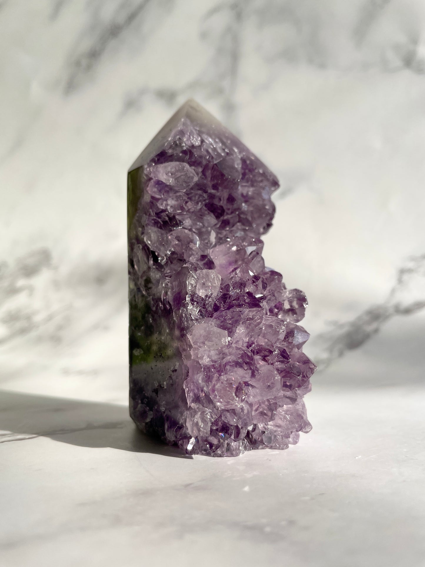 Semi-Polished Amethyst Freeform Tower Crystal