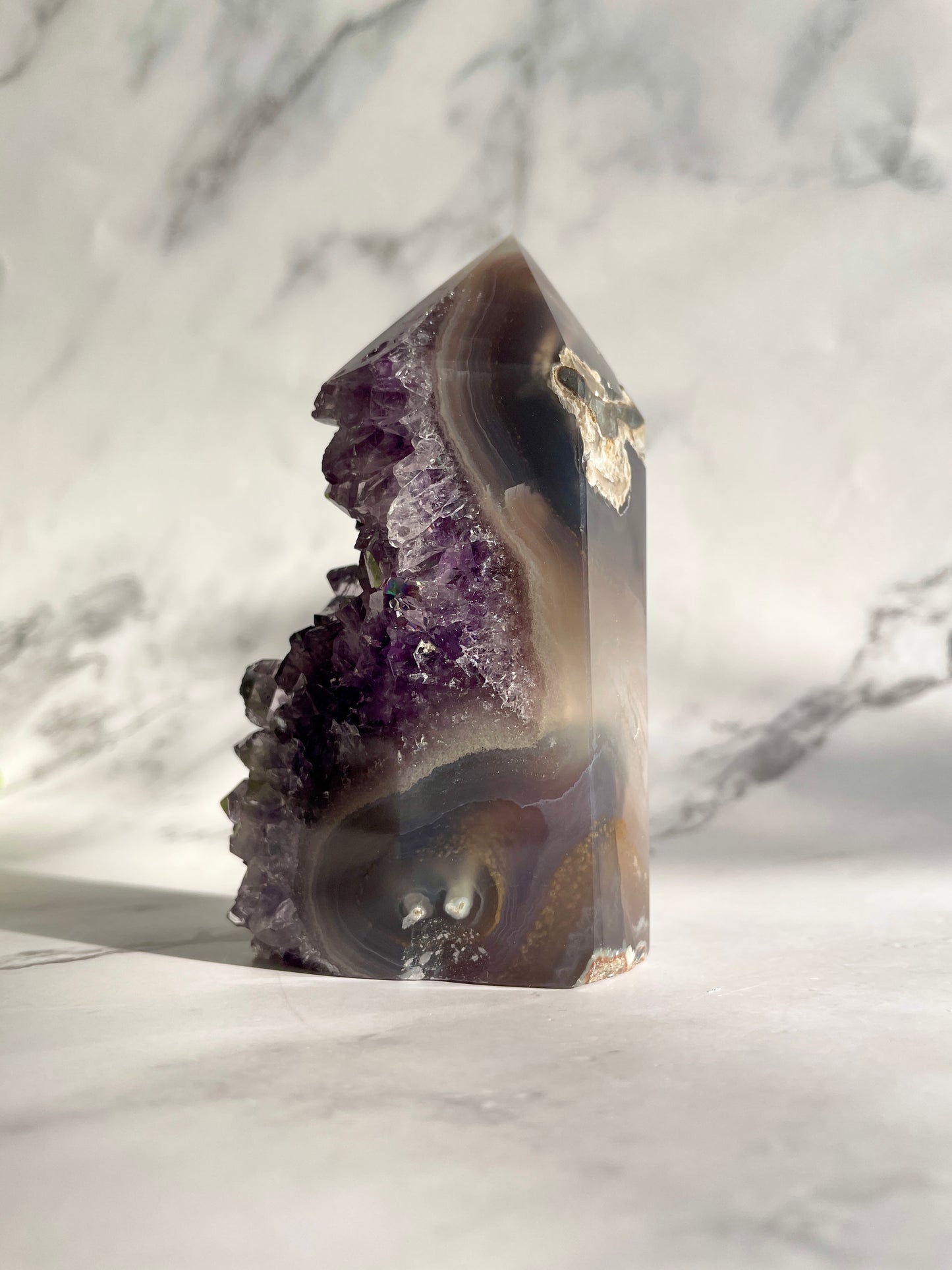 Semi-Polished Amethyst Freeform Tower Crystal