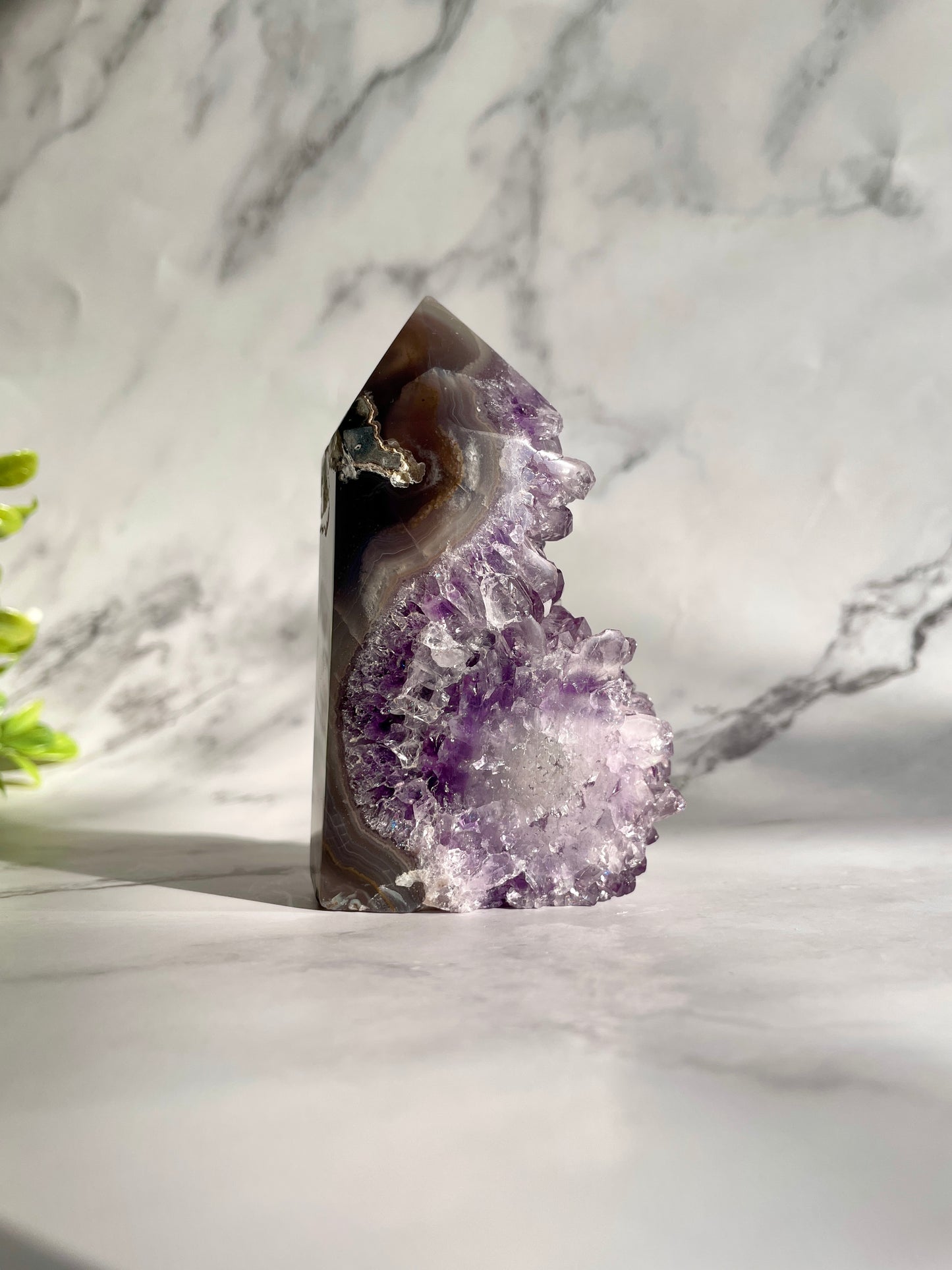 Semi-Polished Amethyst Freeform Tower Crystal