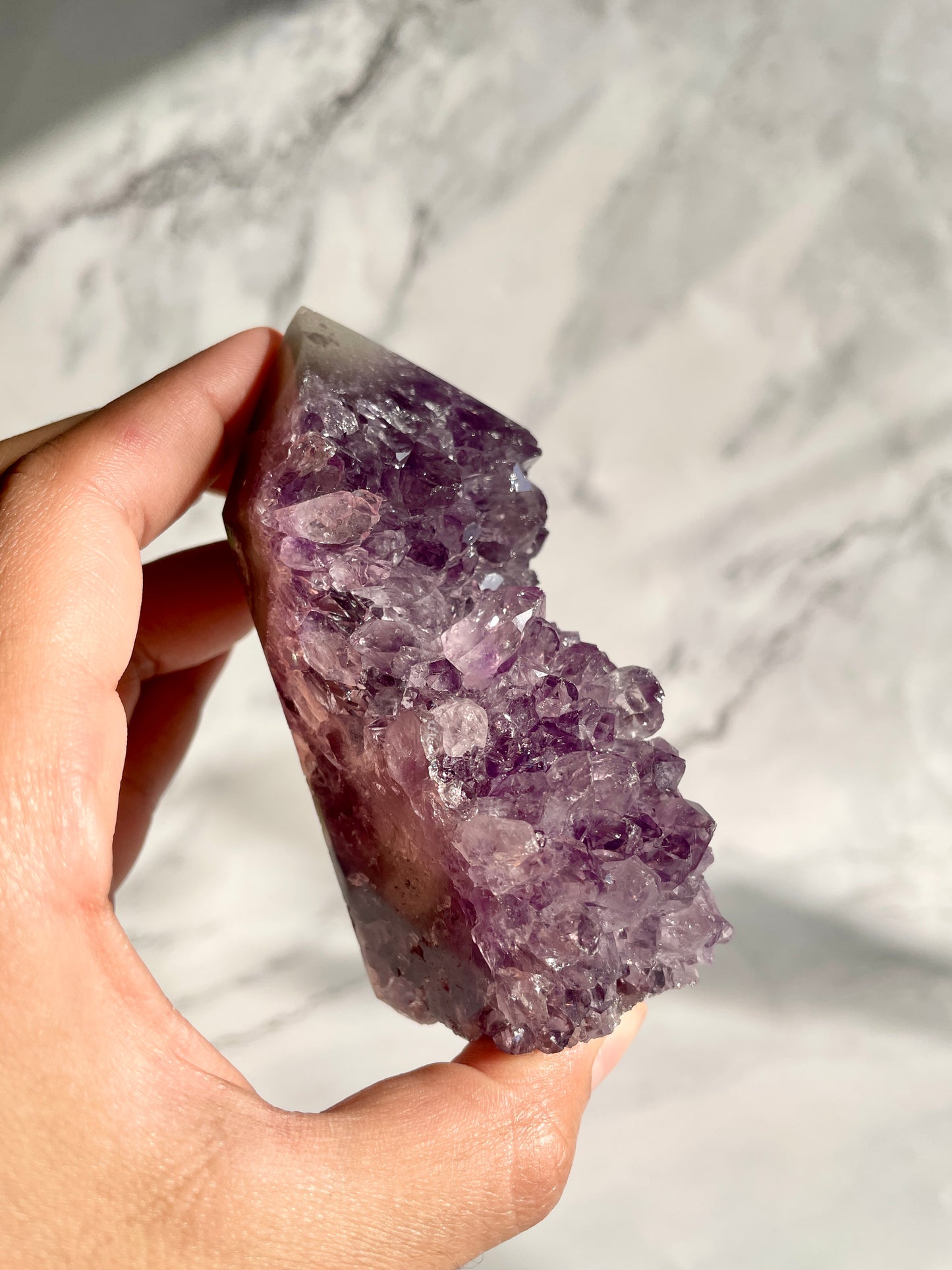 Semi-Polished Amethyst Freeform Tower Crystal