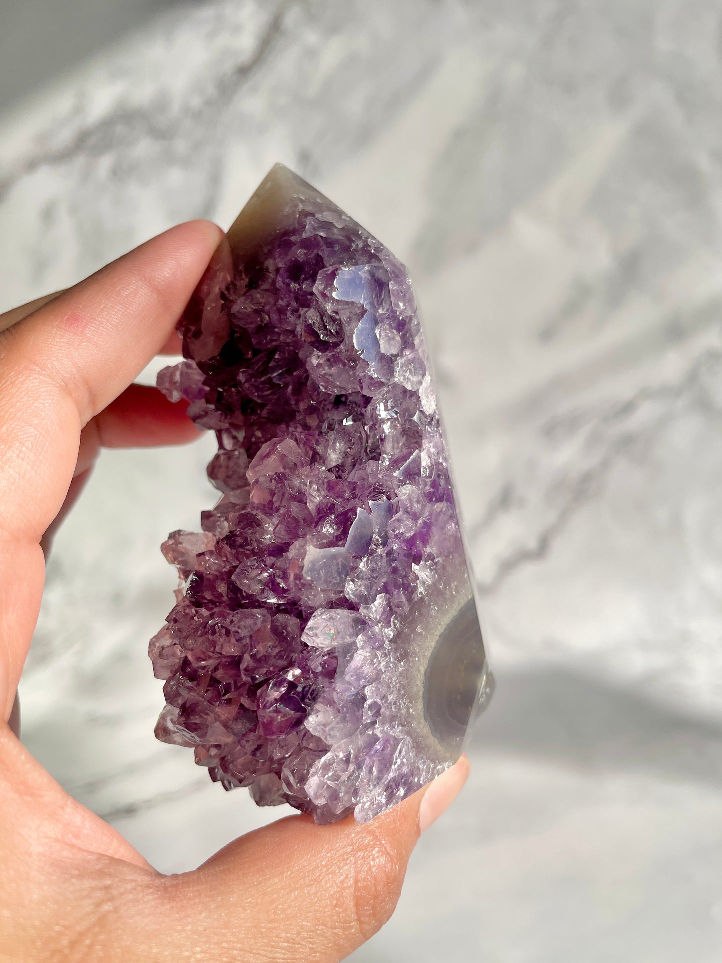 Semi-Polished Amethyst Freeform Tower Crystal