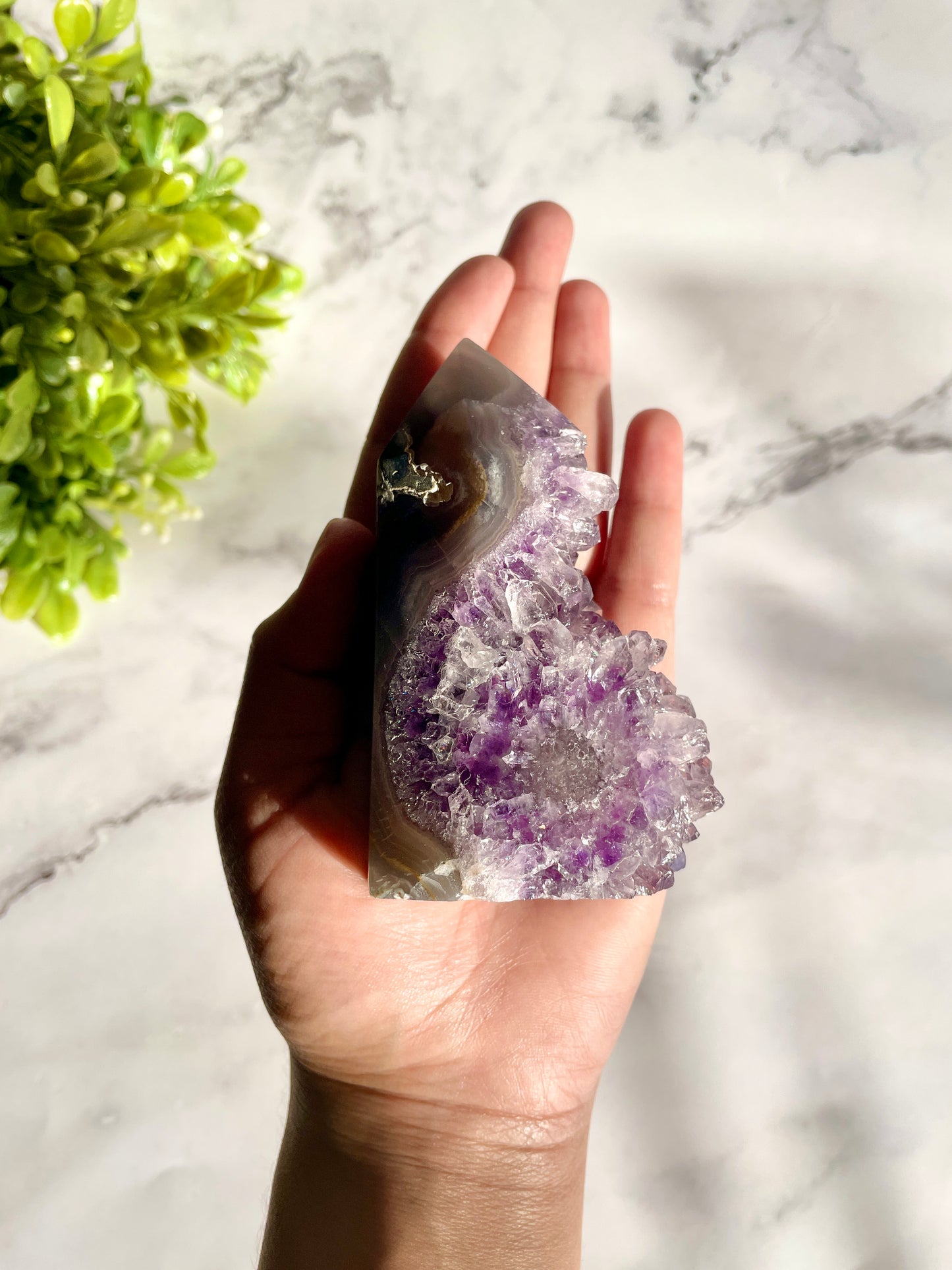 Semi-Polished Amethyst Freeform Tower Crystal