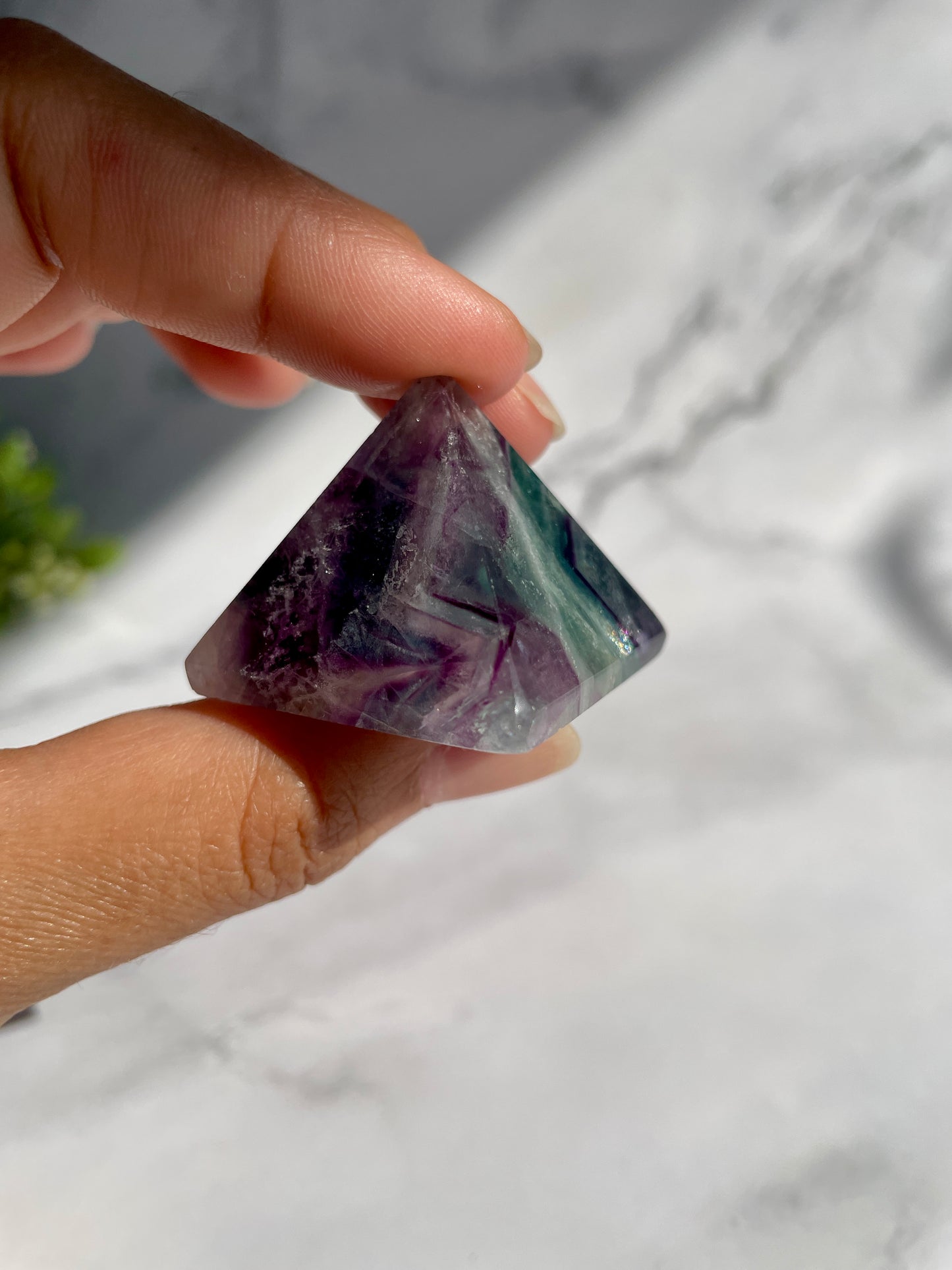 Rainbow Fluorite Small Pyramid