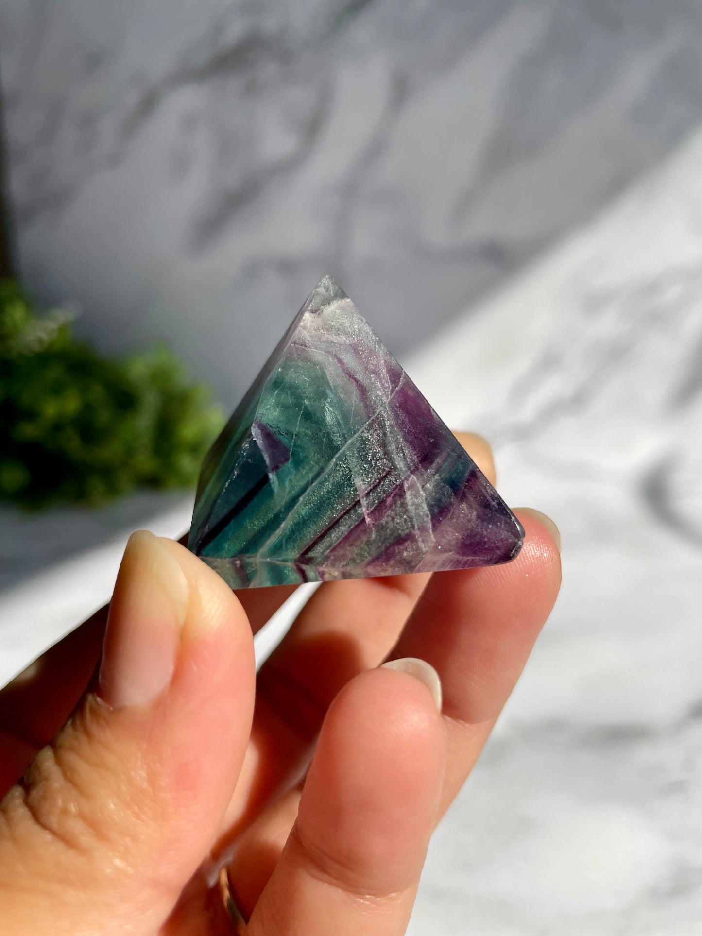 Rainbow Fluorite Small Pyramid