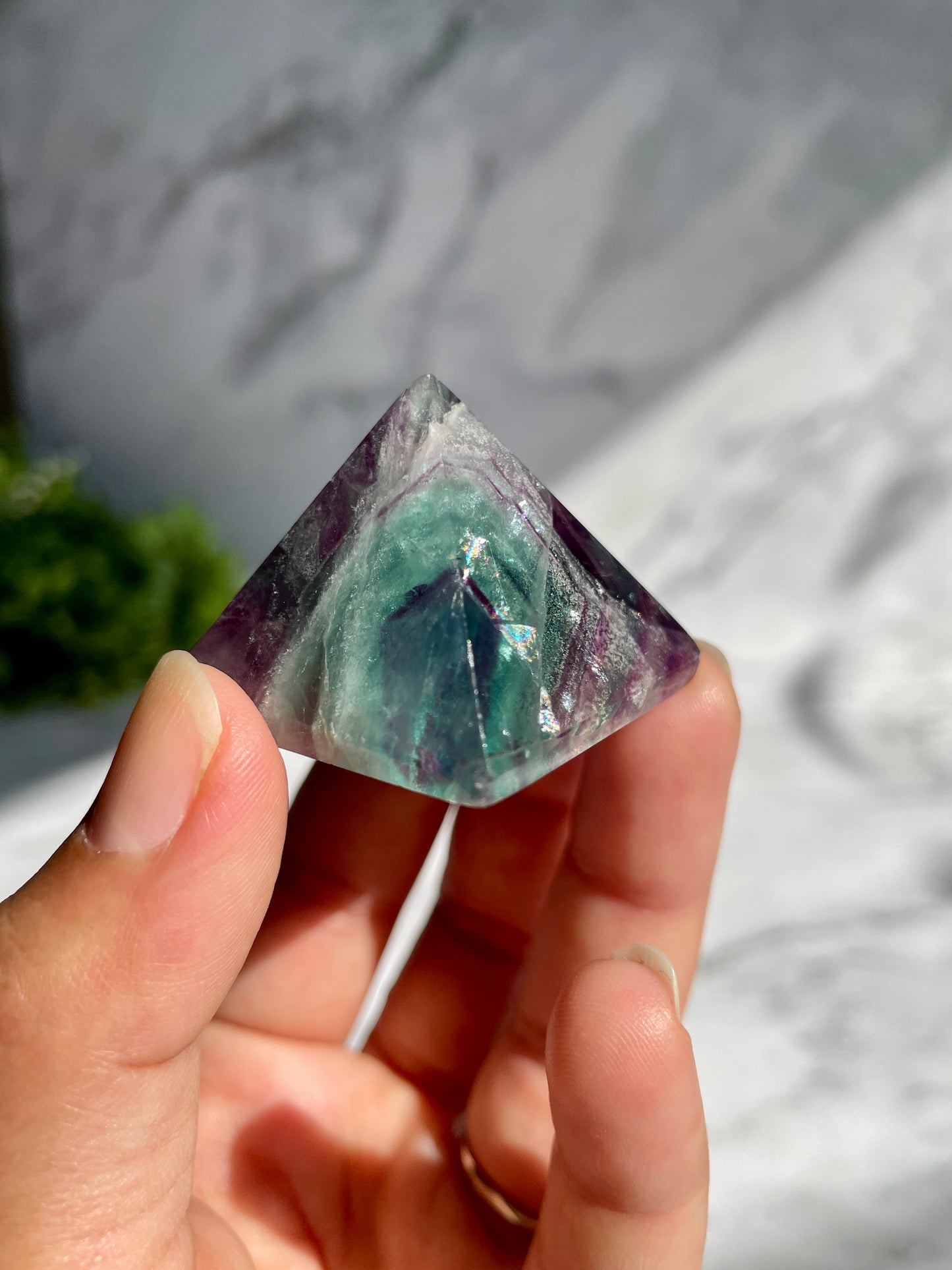 Rainbow Fluorite Small Pyramid