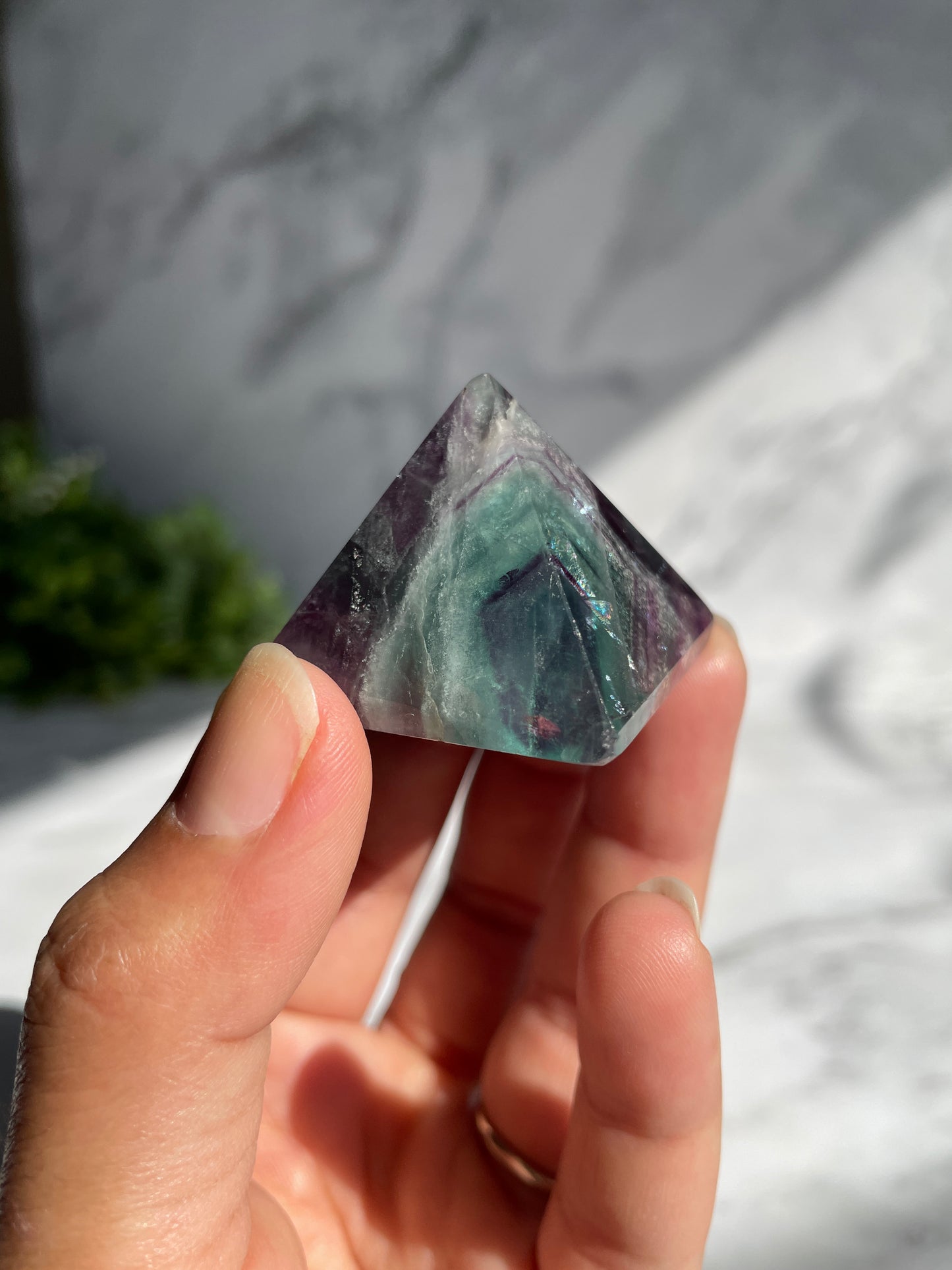 Rainbow Fluorite Small Pyramid