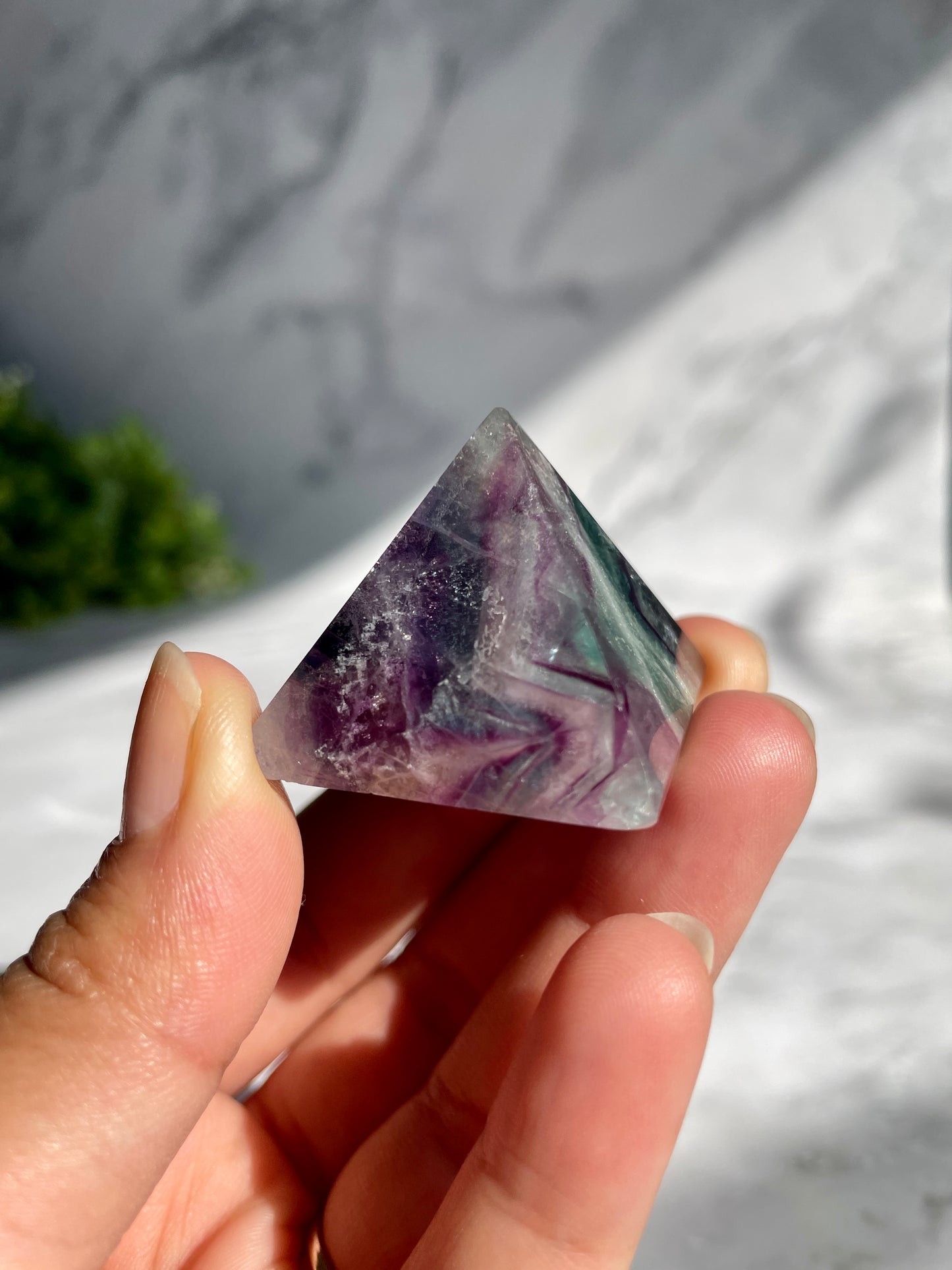 Rainbow Fluorite Small Pyramid