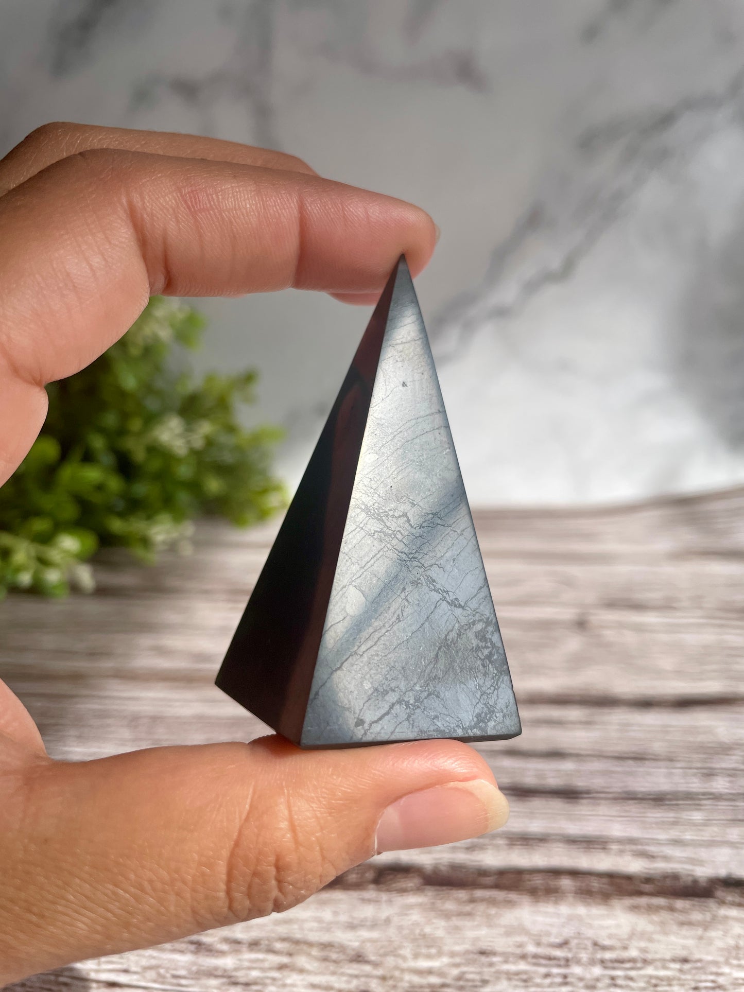 Natural Shungite Polished Pyramid