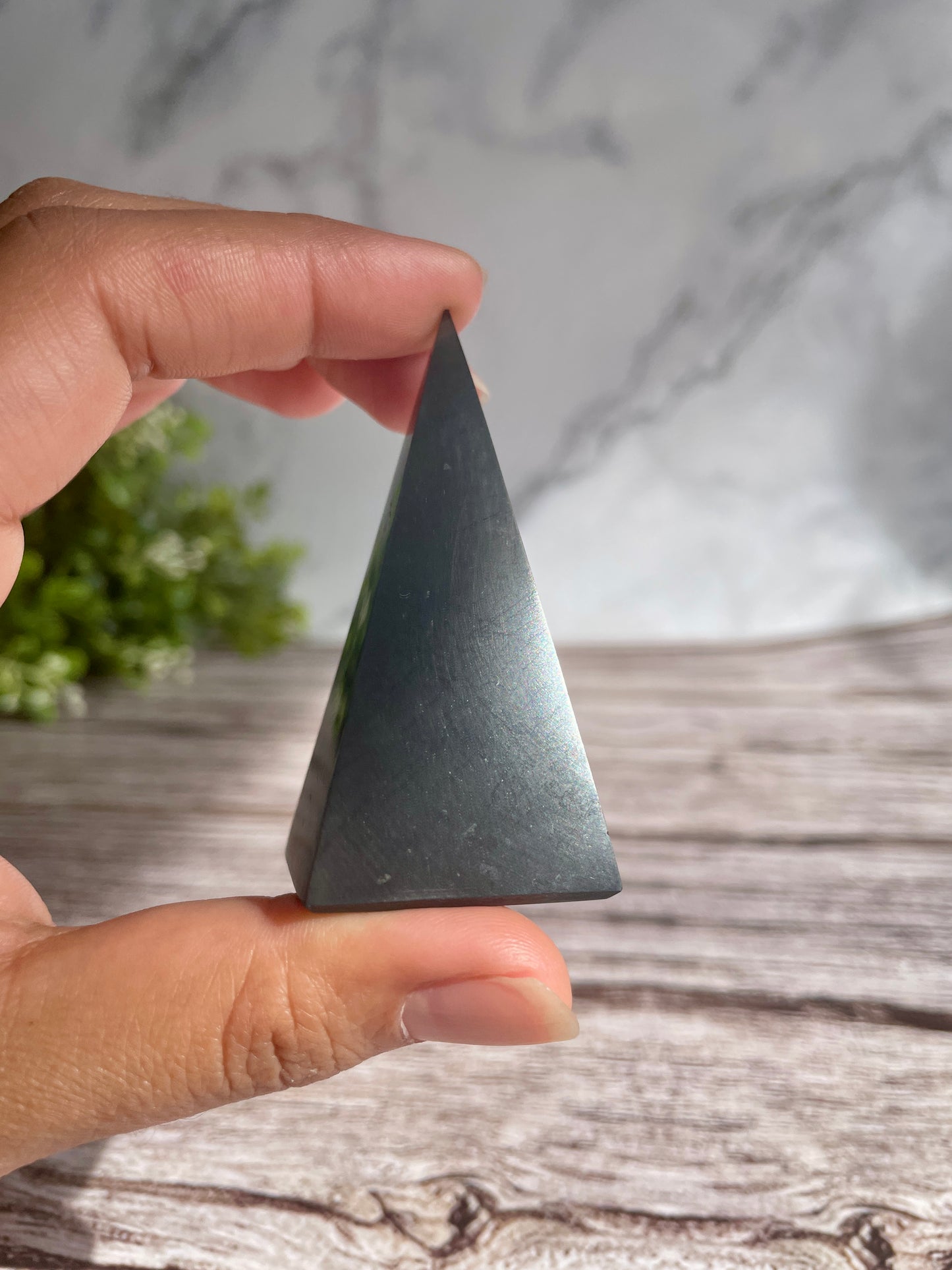 Natural Shungite Polished Pyramid