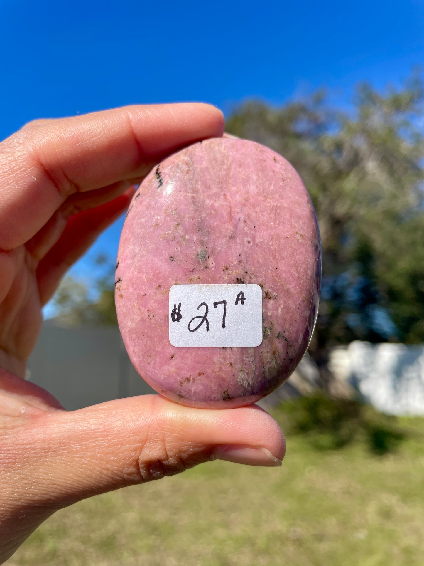 Rhodonite Palm Stone - A