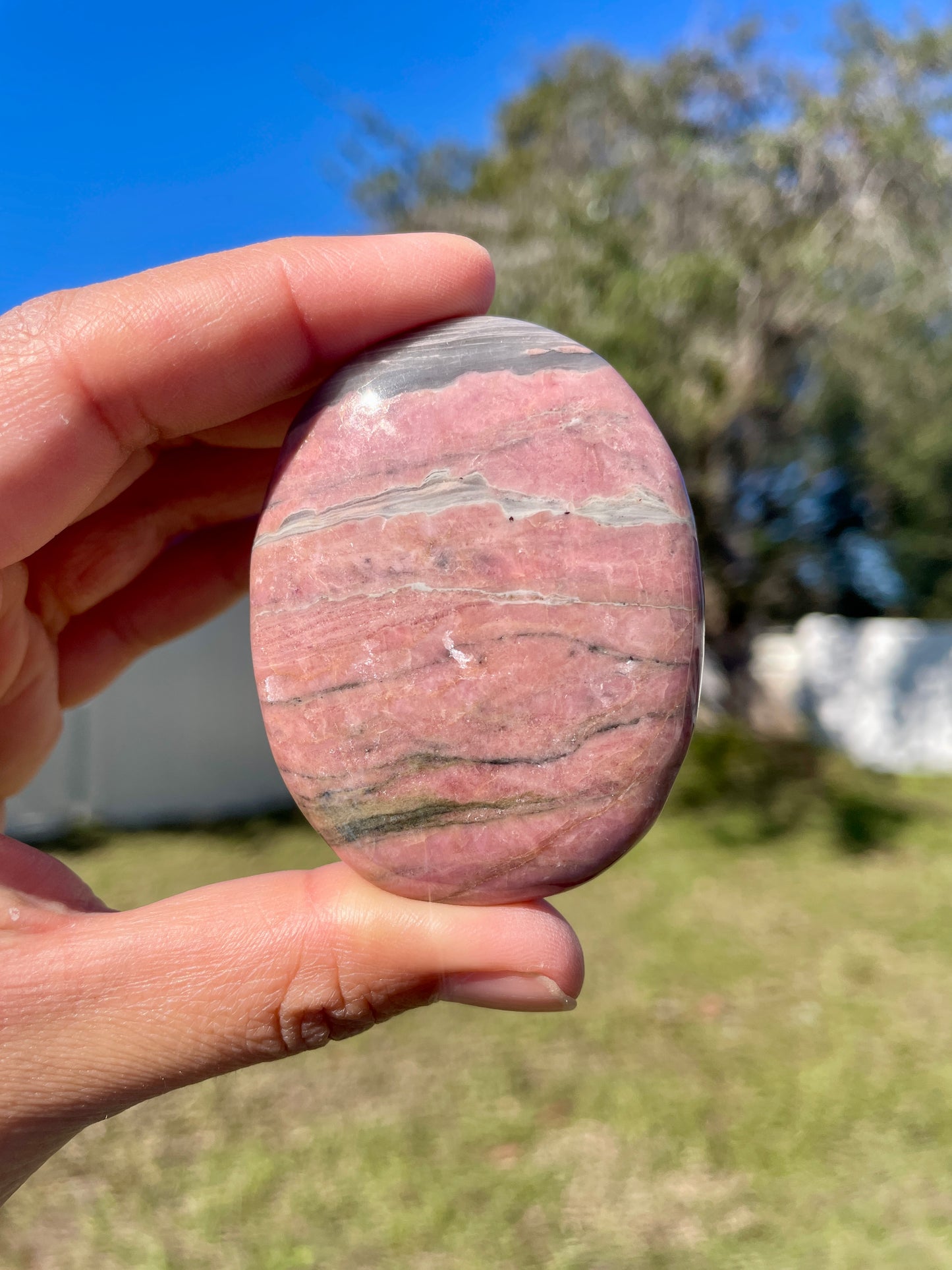 Rhodonite Palm Stone - C