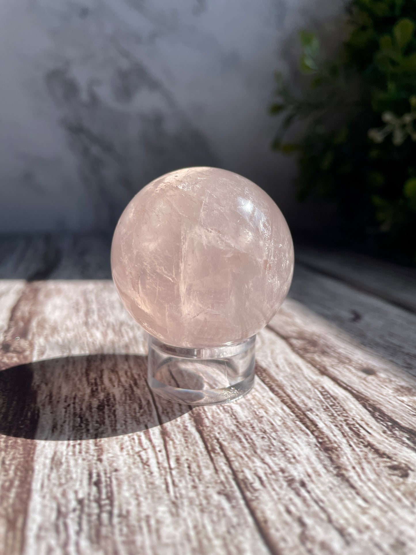 Rose Quartz Crystal Sphere W/ A FREE Stand