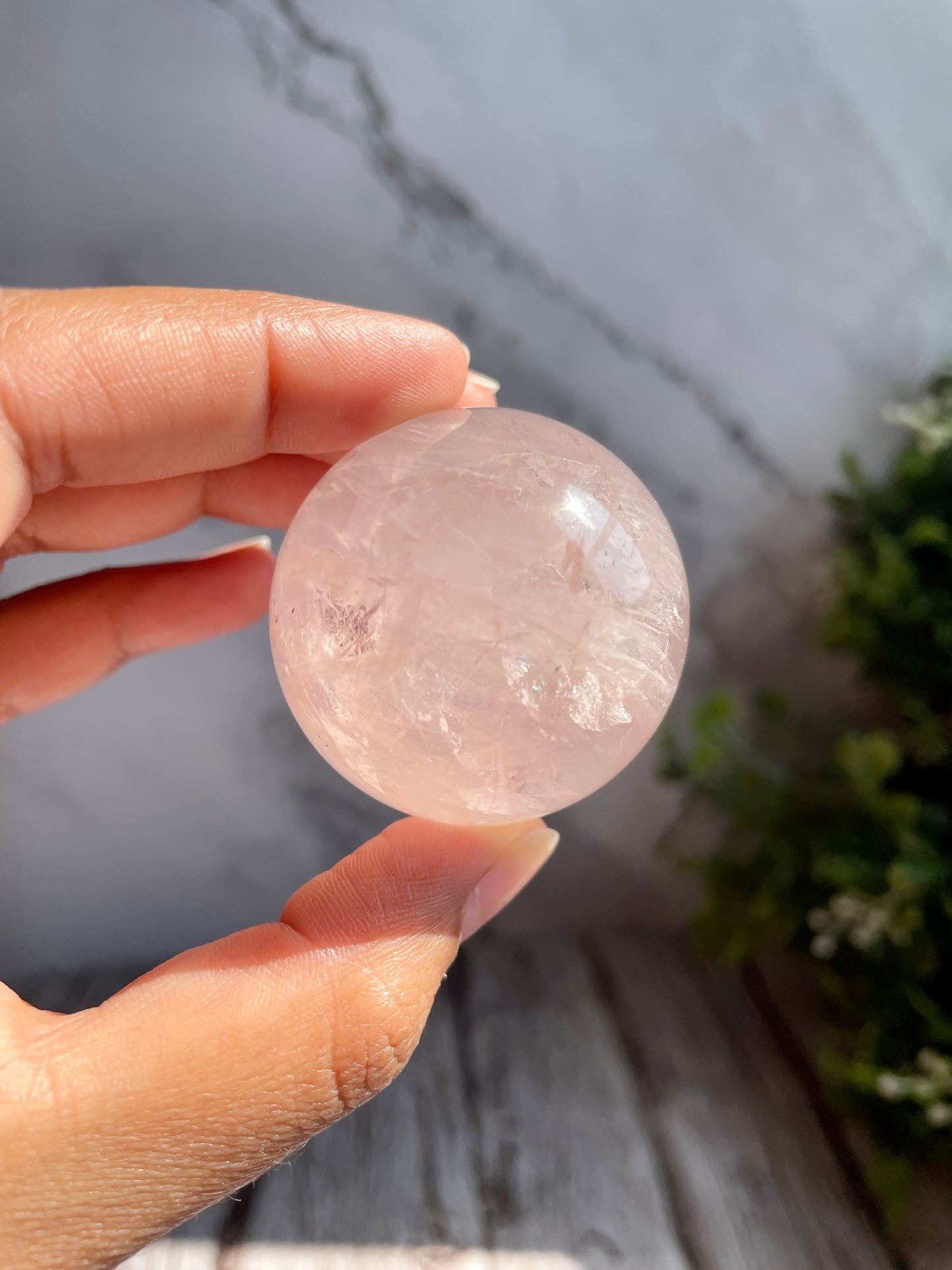 Rose Quartz Crystal Sphere W/ A FREE Stand