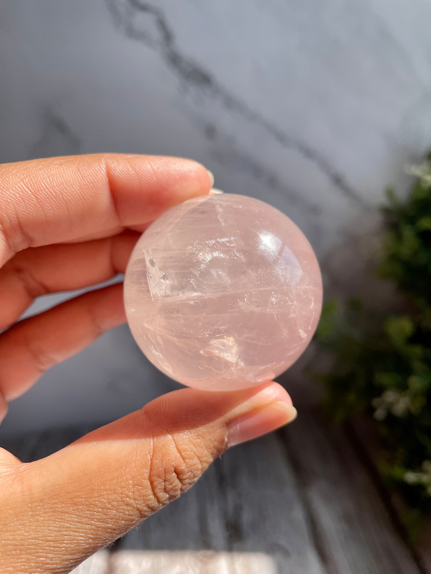 Rose Quartz Crystal Sphere W/ A FREE Stand