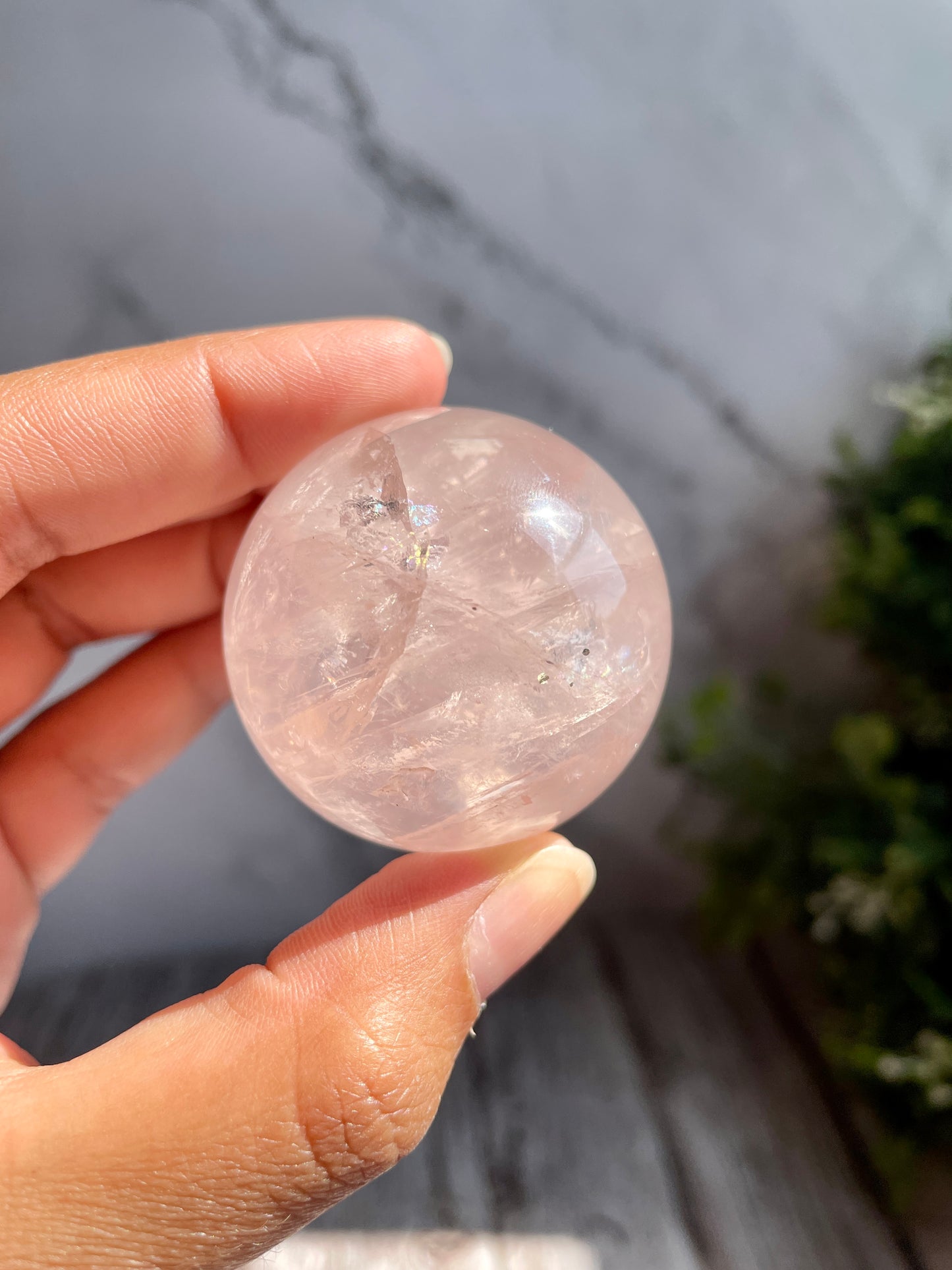 Rose Quartz Crystal Sphere W/ A FREE Stand