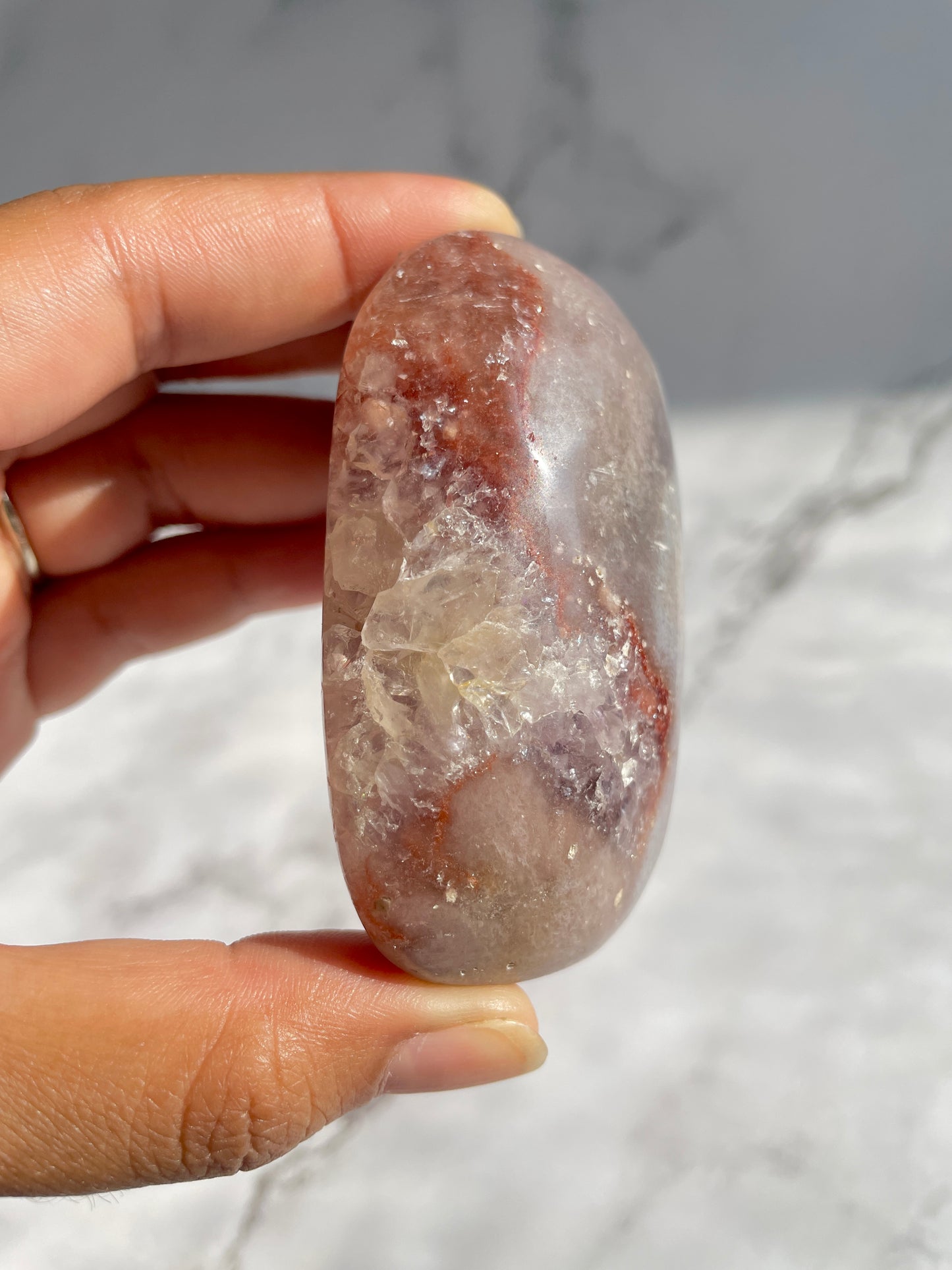 Pink Amethyst Druzy Palm Stone