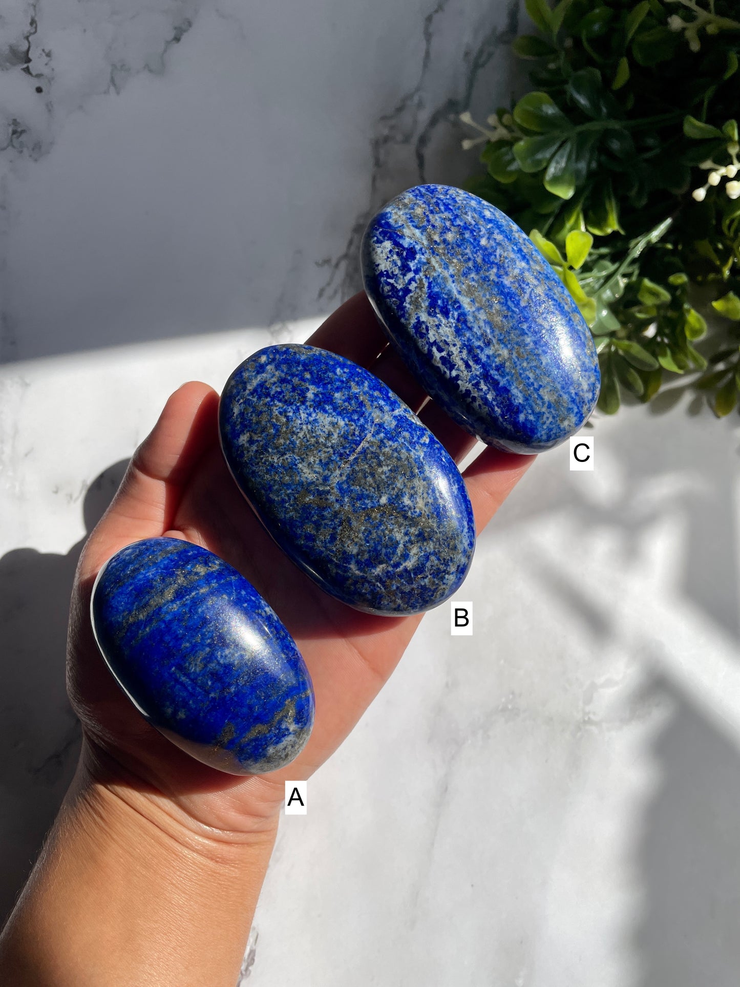 Lapis Lazuli Palm Stones - UV Reactive