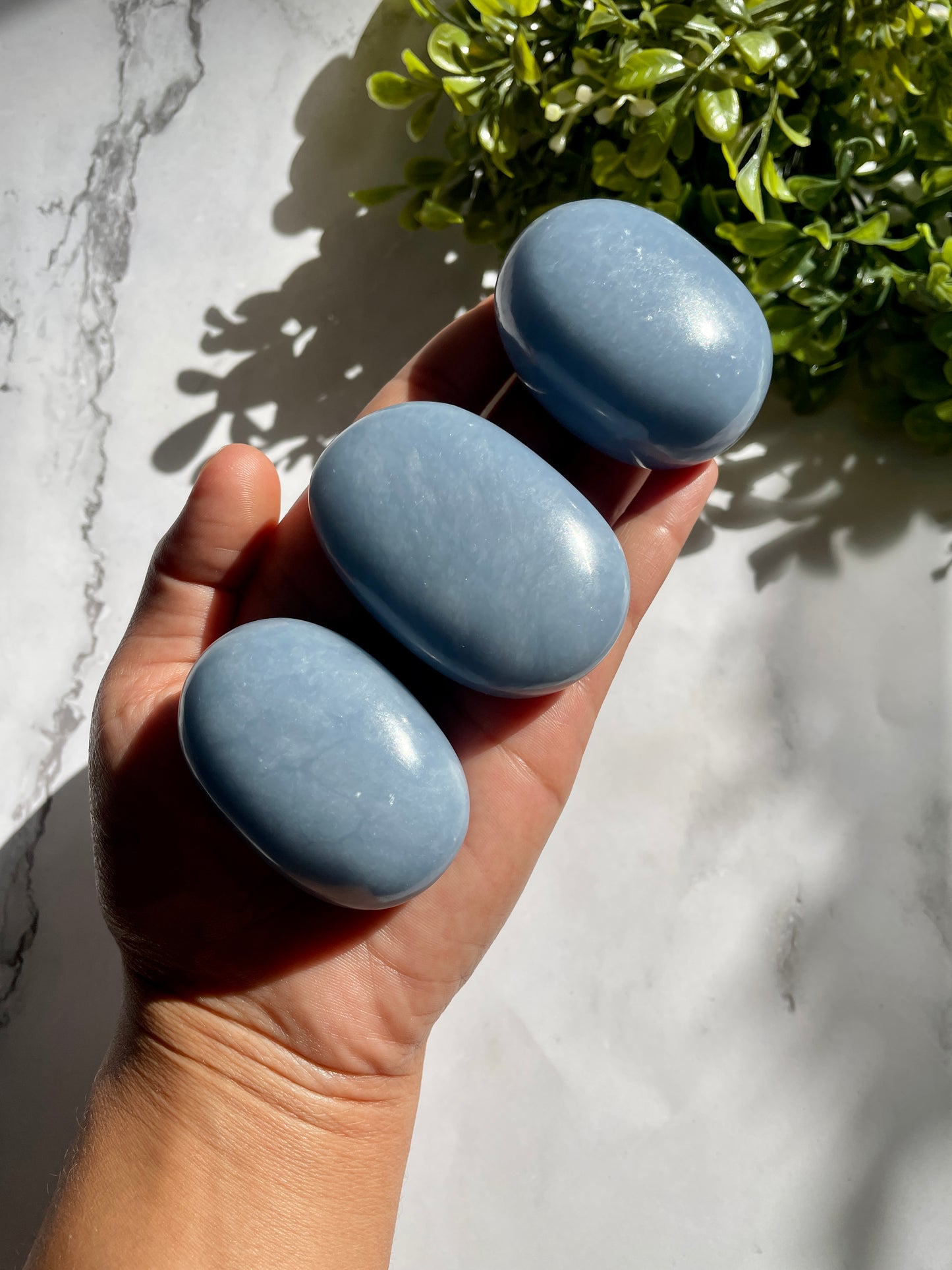 Angelite Polished Palm Stones