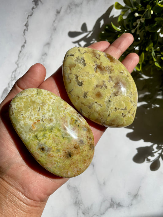 Green Opal Palm Stones