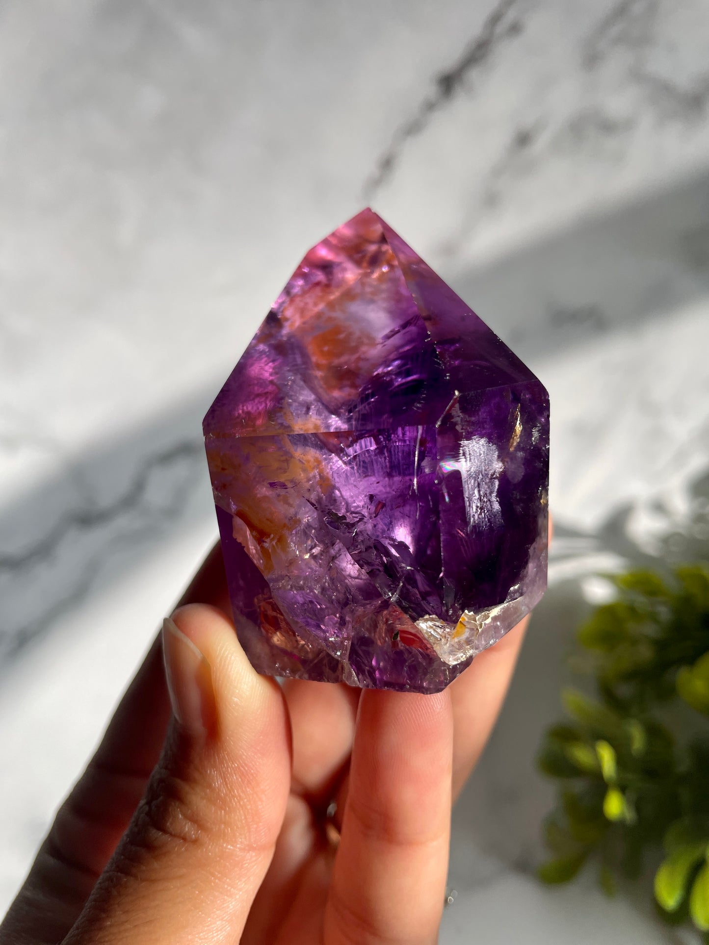 Amethyst Freeform Generator Crystal W/ Iron Inclusions