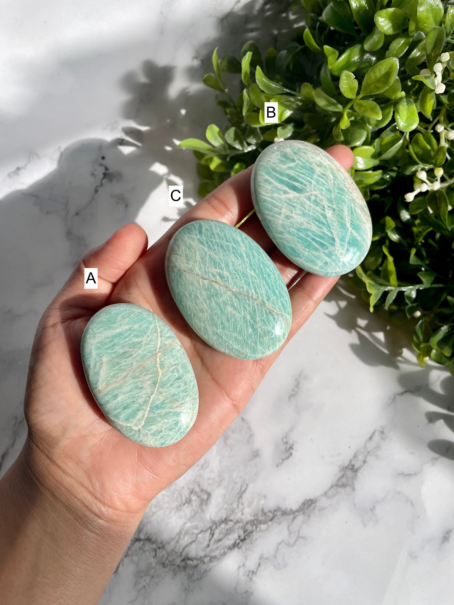 Amazonite Palm Stones