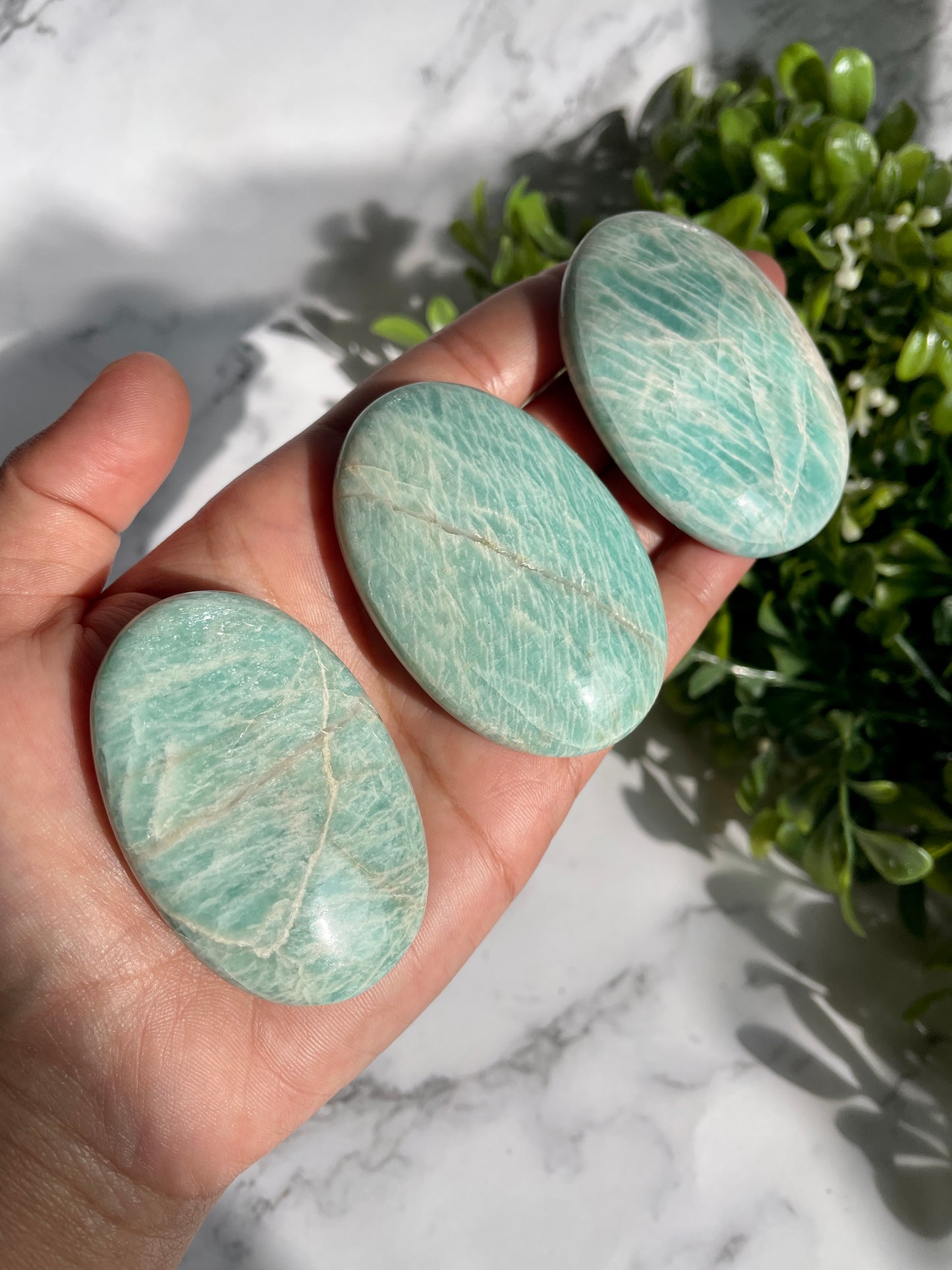 Amazonite Palm Stones