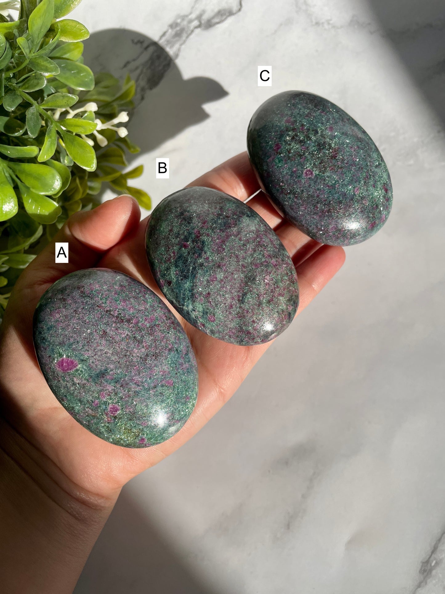 Ruby Kyanite Fuchsite Palm Stones